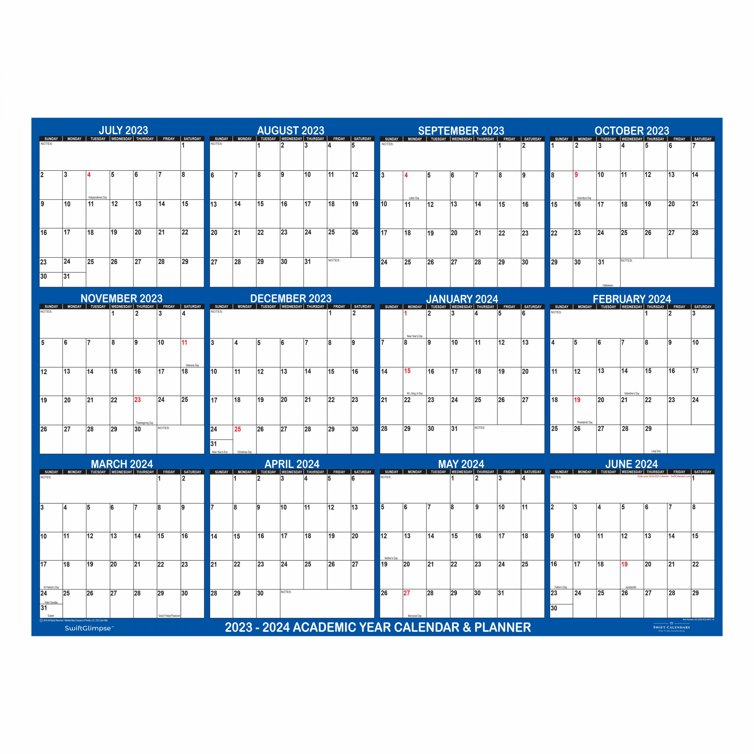 -  Academic Planning Calendar " x " Navy