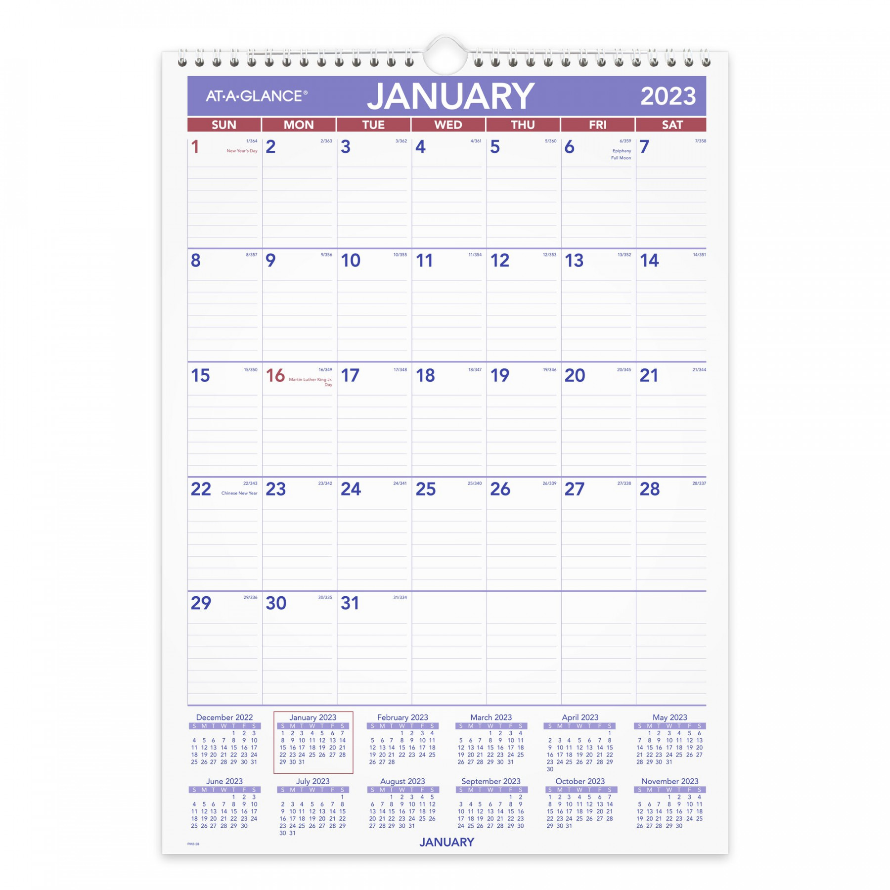 AT-A-GLANCE Monthly  RY Wall Calendar, Medium, " x "