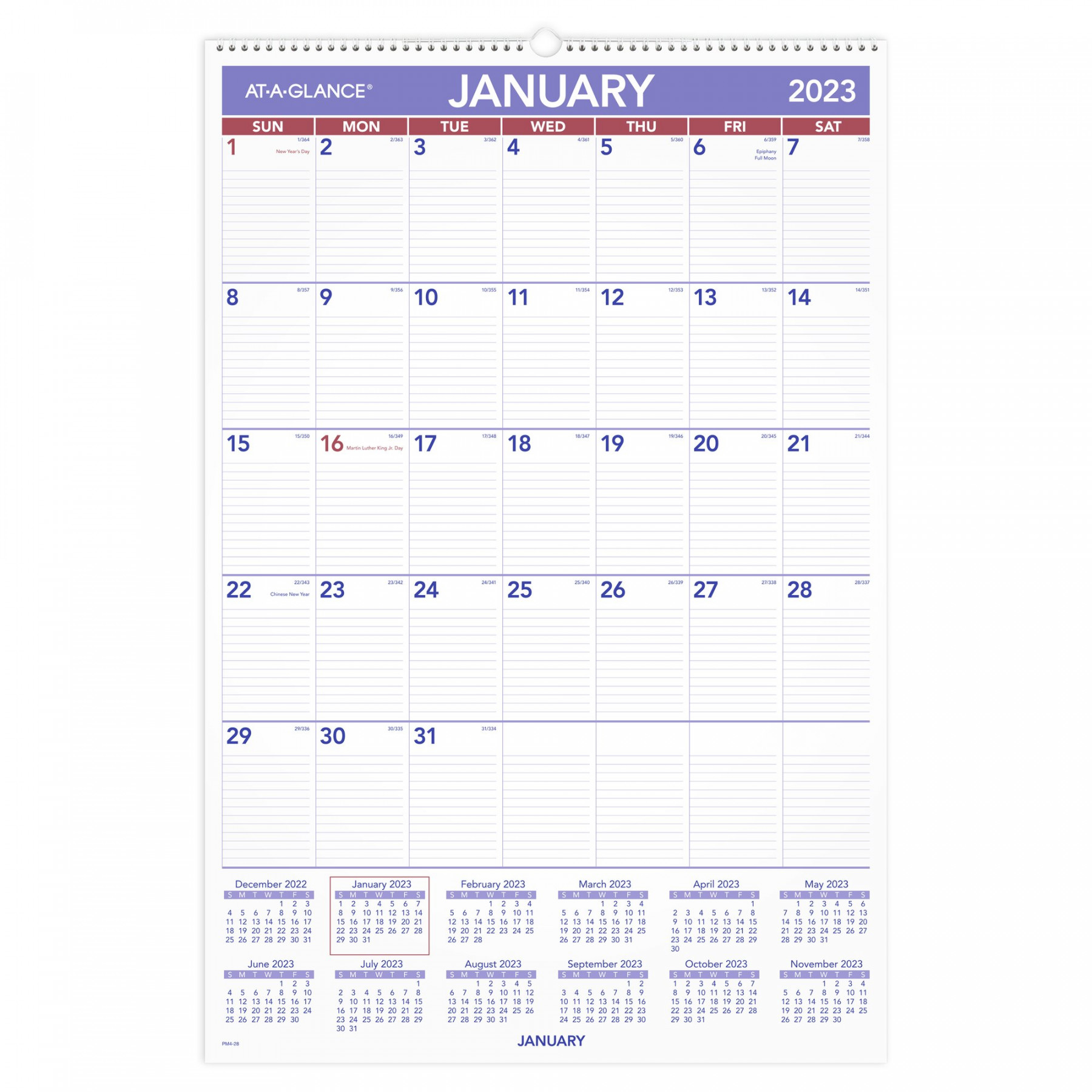 AT-A-GLANCE Monthly  Wall Calendar, Large, " x "