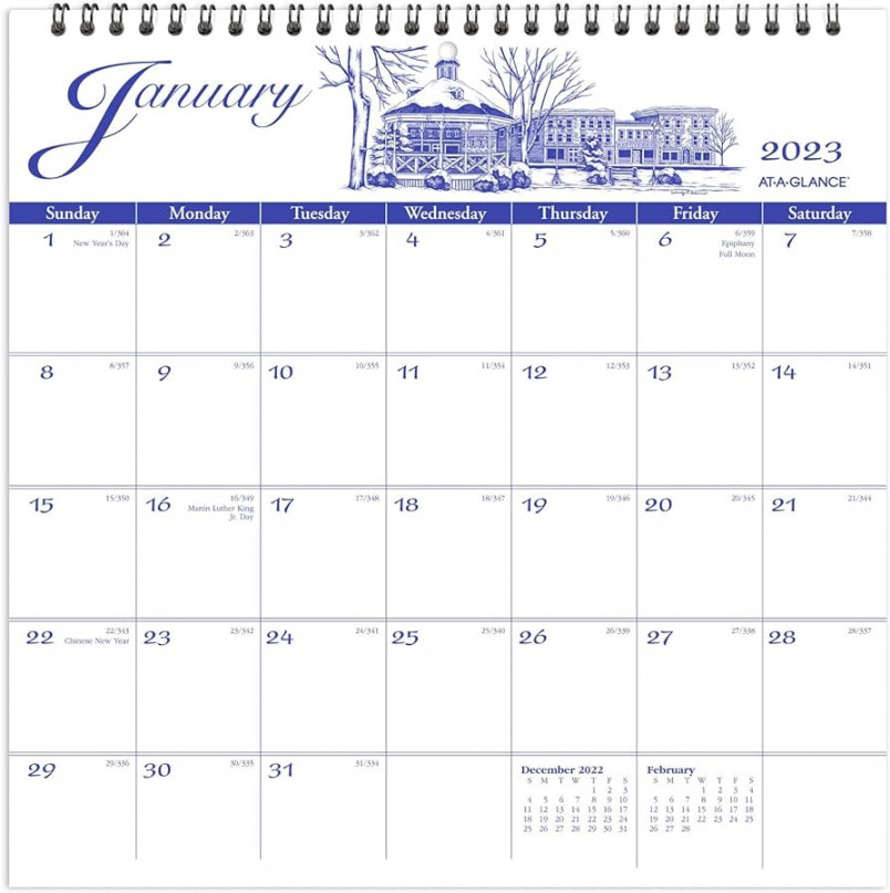 AT-A-GLANCE  Wall Calendar, " x ", Medium, Spiral Bound, Monthly,  Illustratorâ€™s Edition (G)