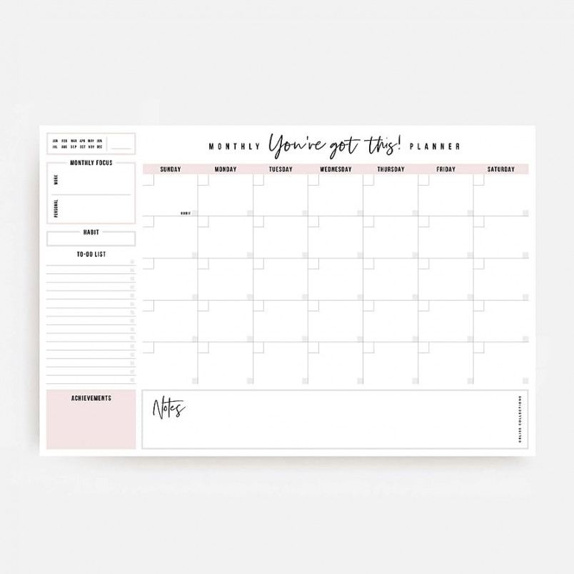 Bliss Collections Monthly Planner, You&#;ve Got This", Undated Desk Calendar  and Planner for OrganizinSee more Bliss Collections Monthly Planner,