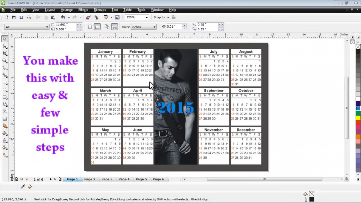 Calendar in Coreldraw (Easy Quick & Simple)