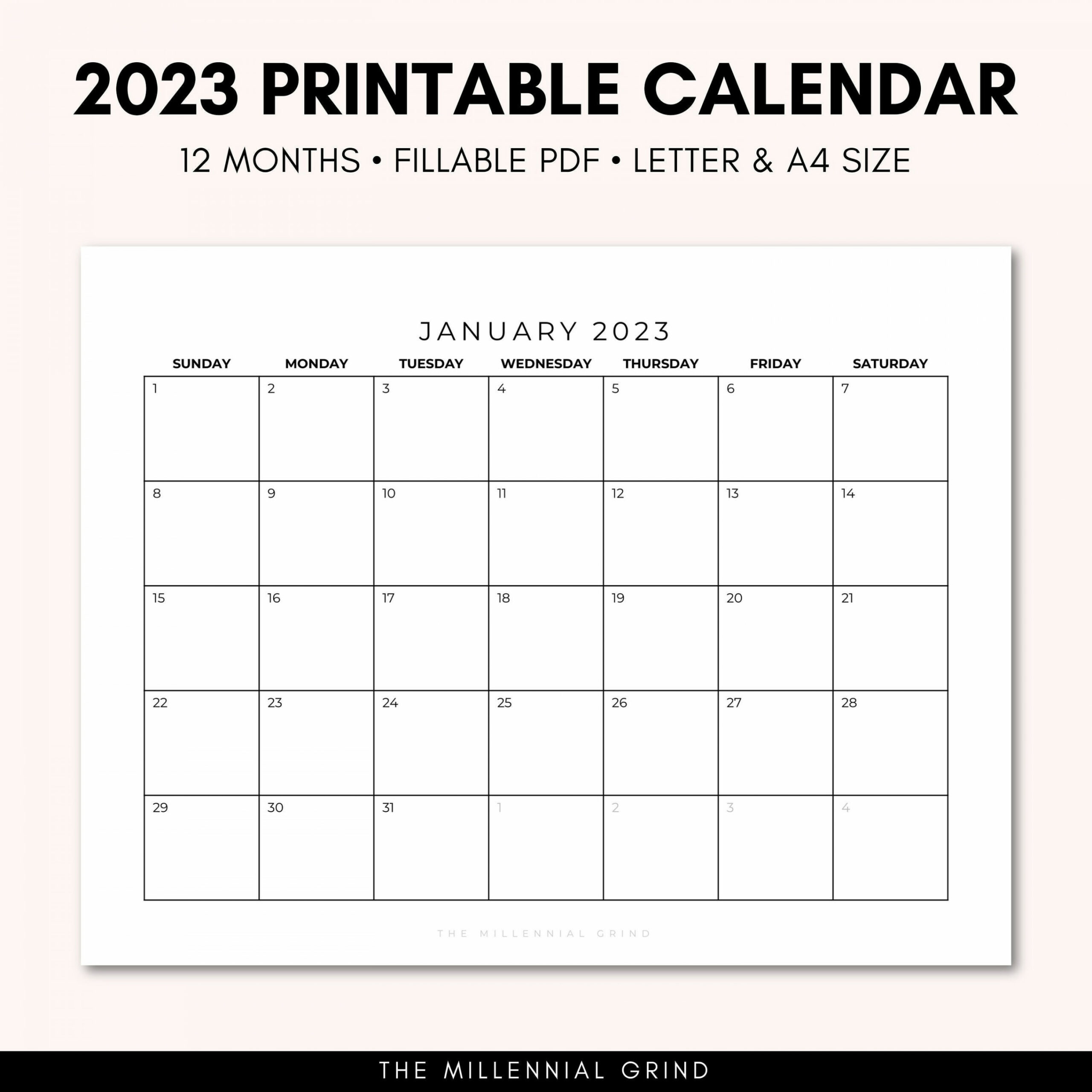 Calendar Printable  Calendar Template  - Etsy Norway