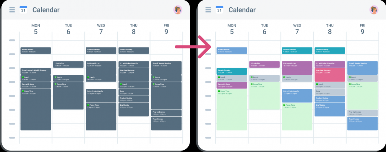 Color Coded Calendar  Clockwise  Clockwise