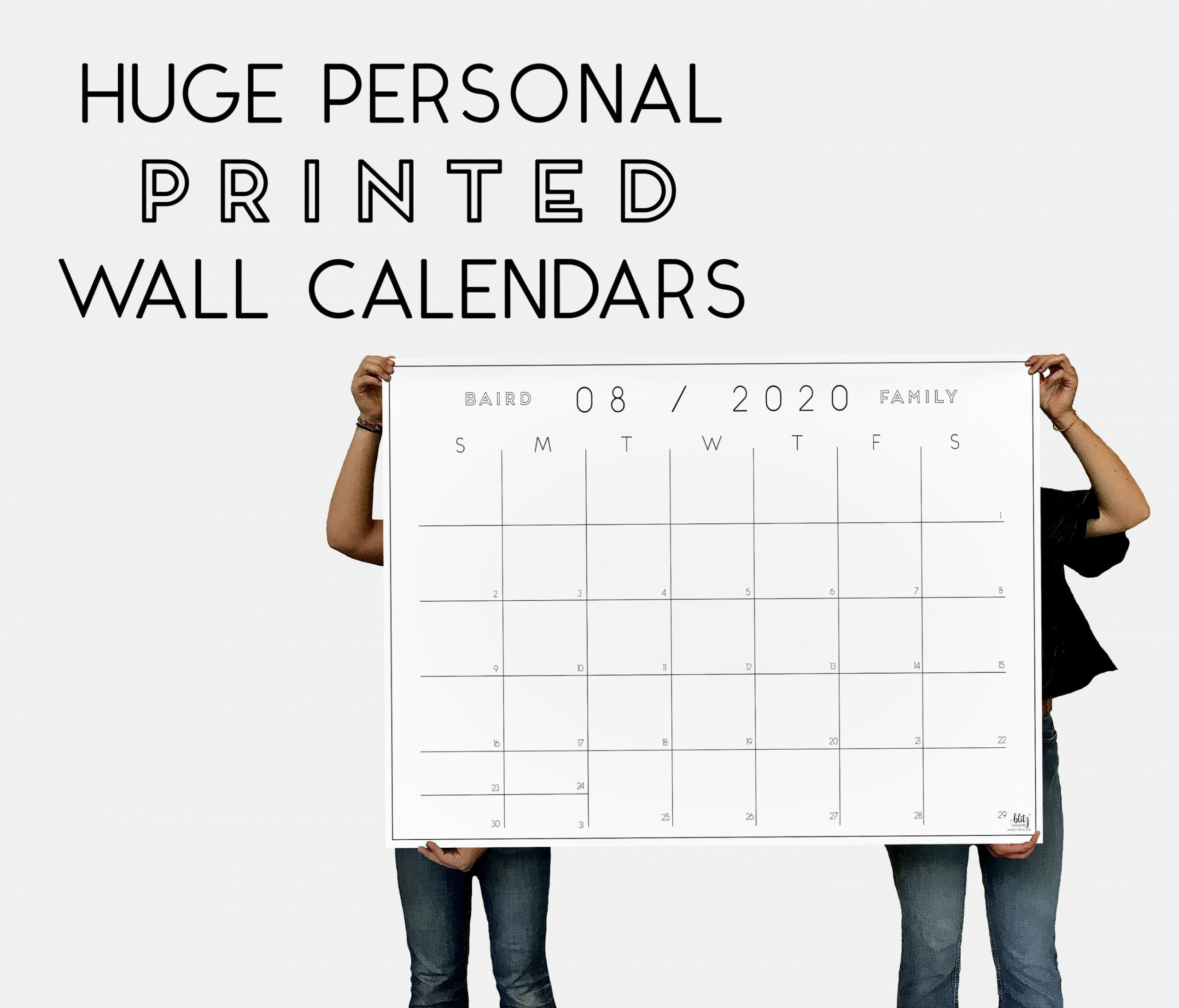 Extra Large Monthly Personalized Printed Wall Calendars - Etsy Israel