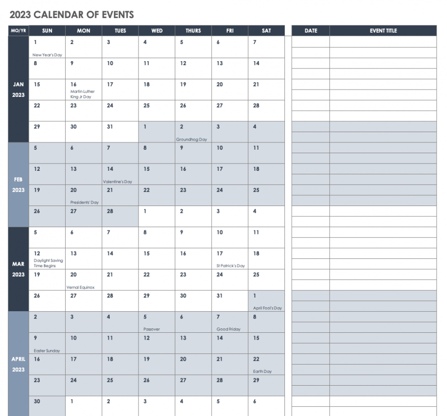 Free Event Planning Templates  Smartsheet