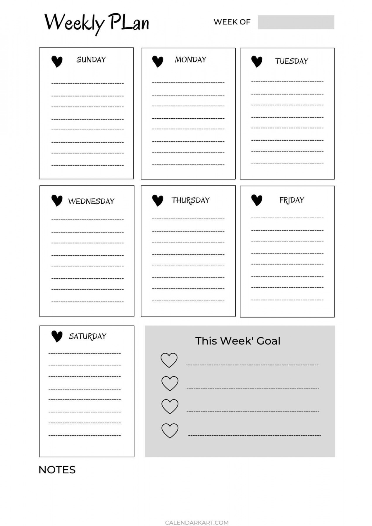 Free Printable Weekly Planner Templates - CalendarKart