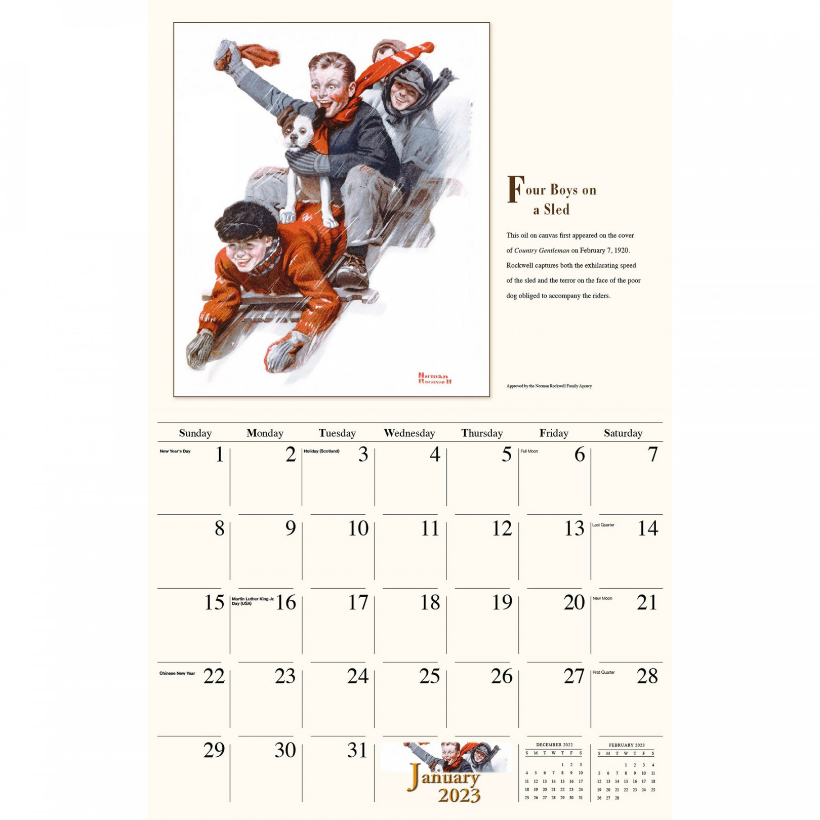 Galleria Wall Calendar  Norman Rockwell