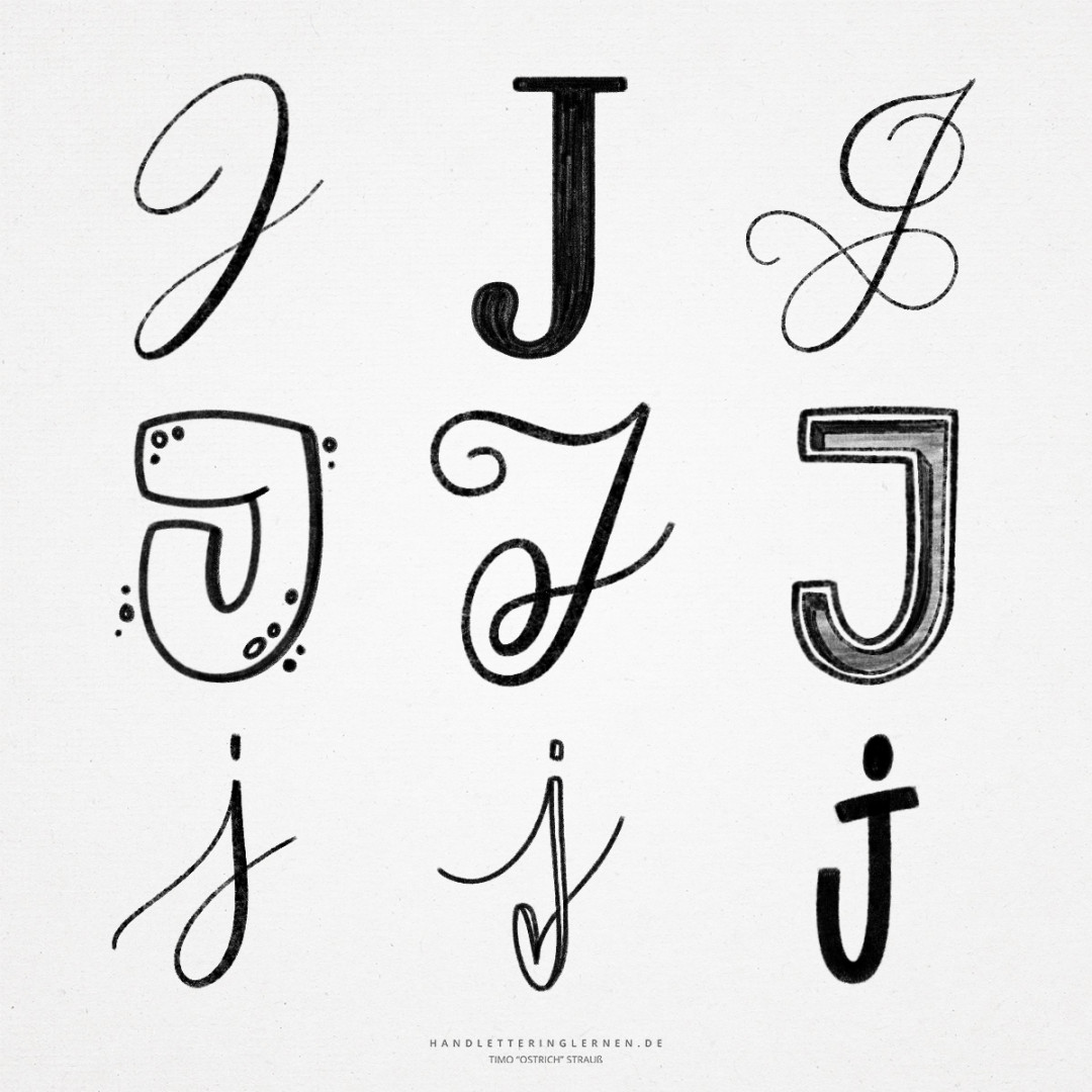 Hand lettering J   ways to draw a "J"