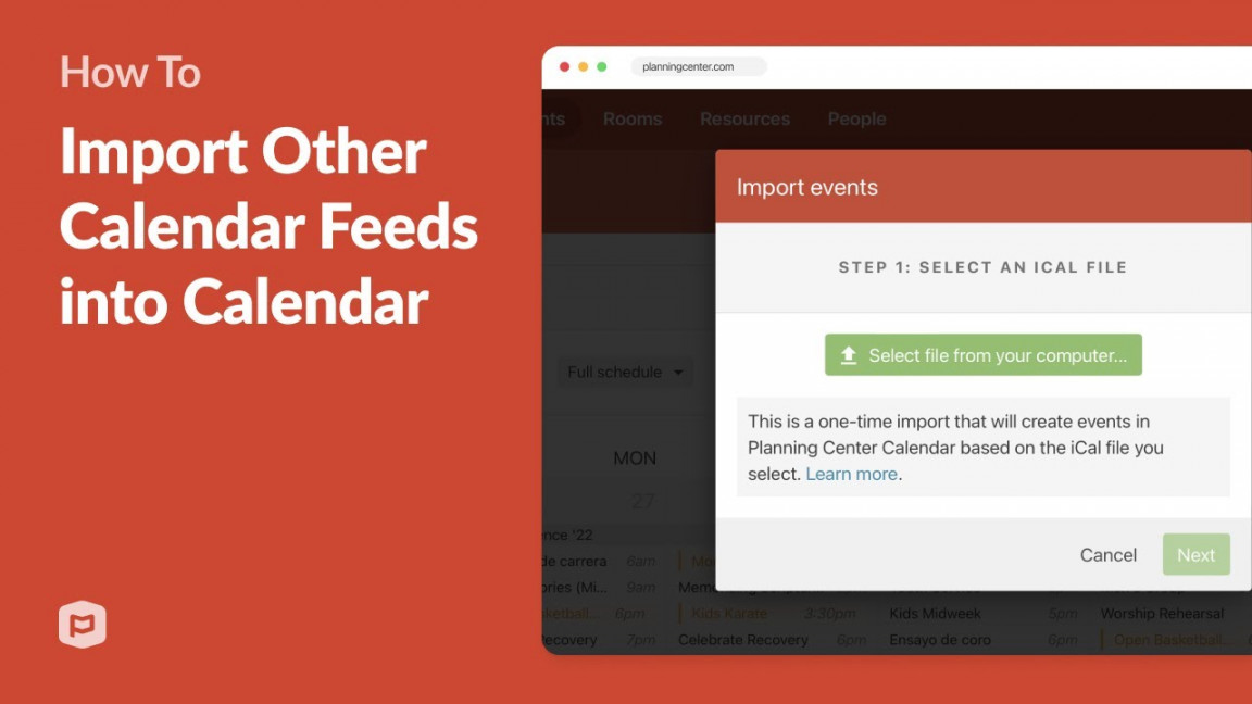 How to Import Other Calendar Feeds into Planning Center Calendar
