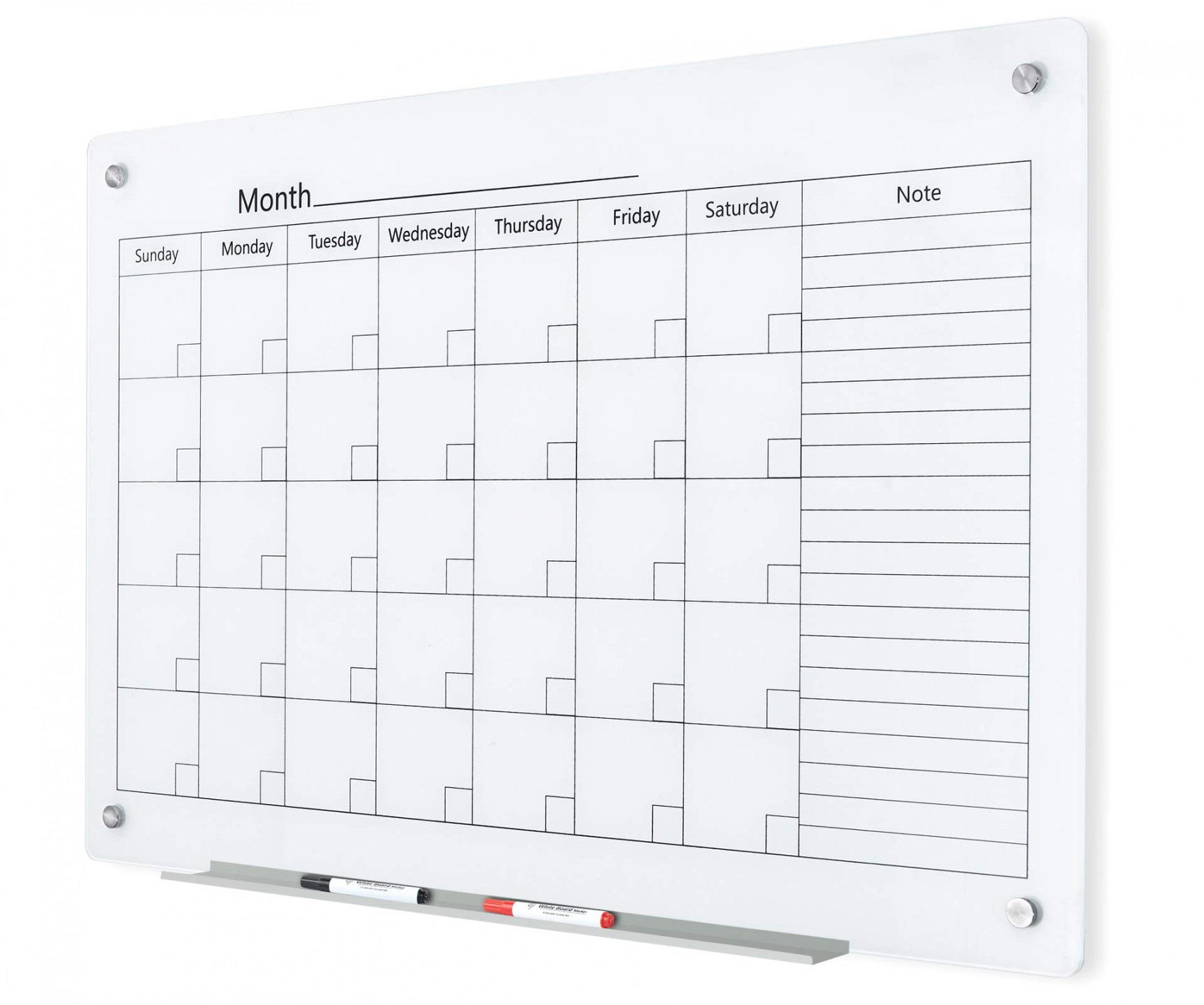 J&J worldwide Magnetic Whiteboard Calendar, " x ", Glass Wall Dry Erase  Calendar White Board forSee more J&J worldwide Magnetic Whiteboard