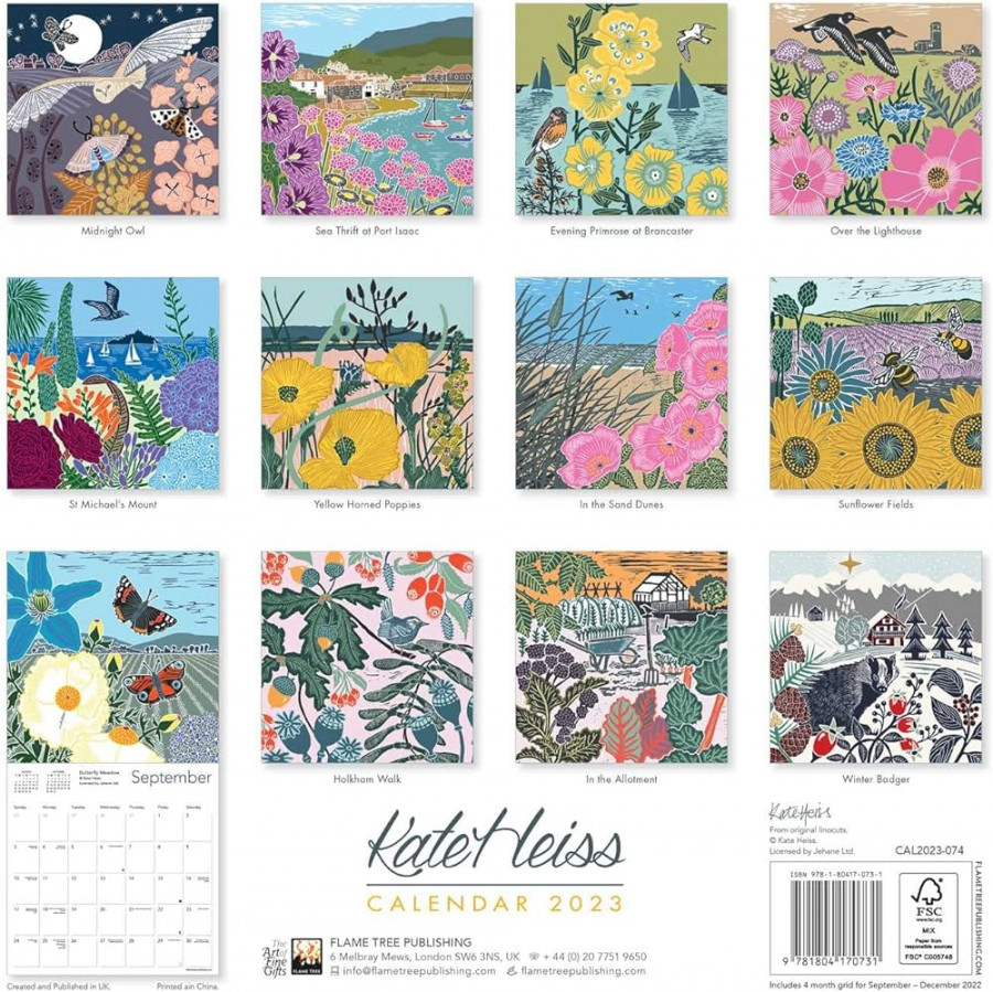 Kate Heiss Wall Calendar  (Art Calendar): Flame Tree Studio