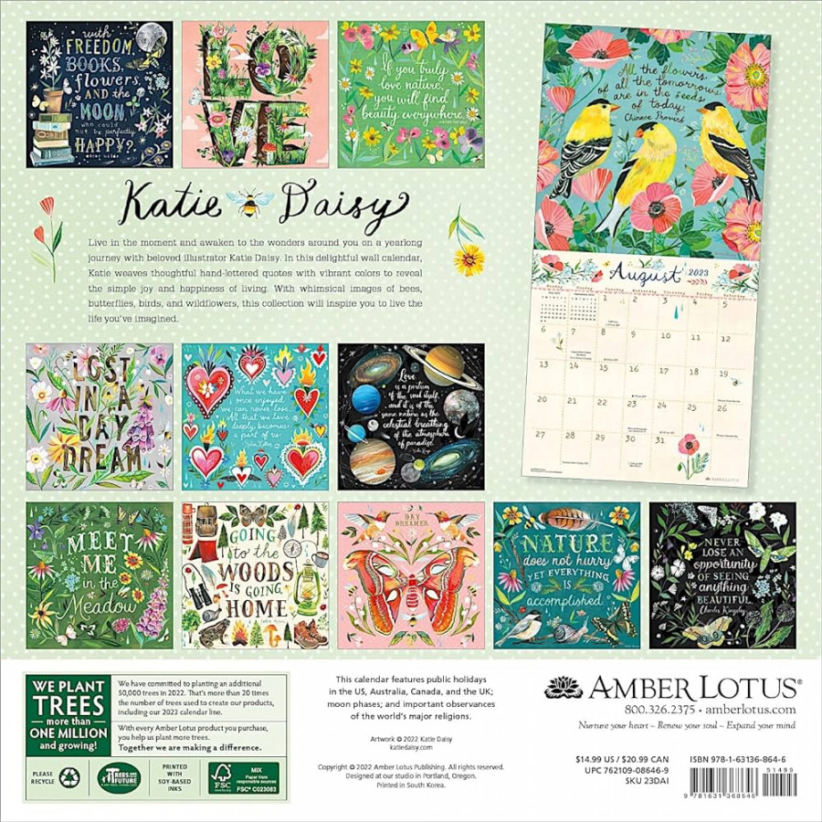 Katie Daisy  Wall Calendar: Meet Me in the Meadow