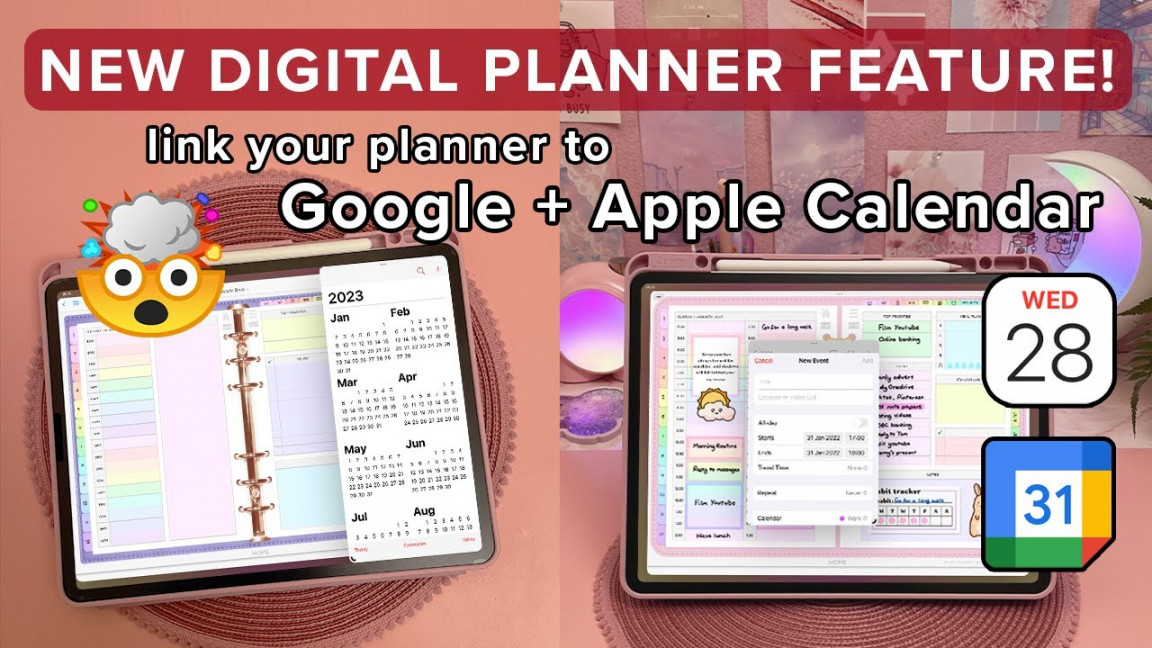 Link your digital planner to Google & Apple Calendar! 🤯 iPad + Android  feature ✨