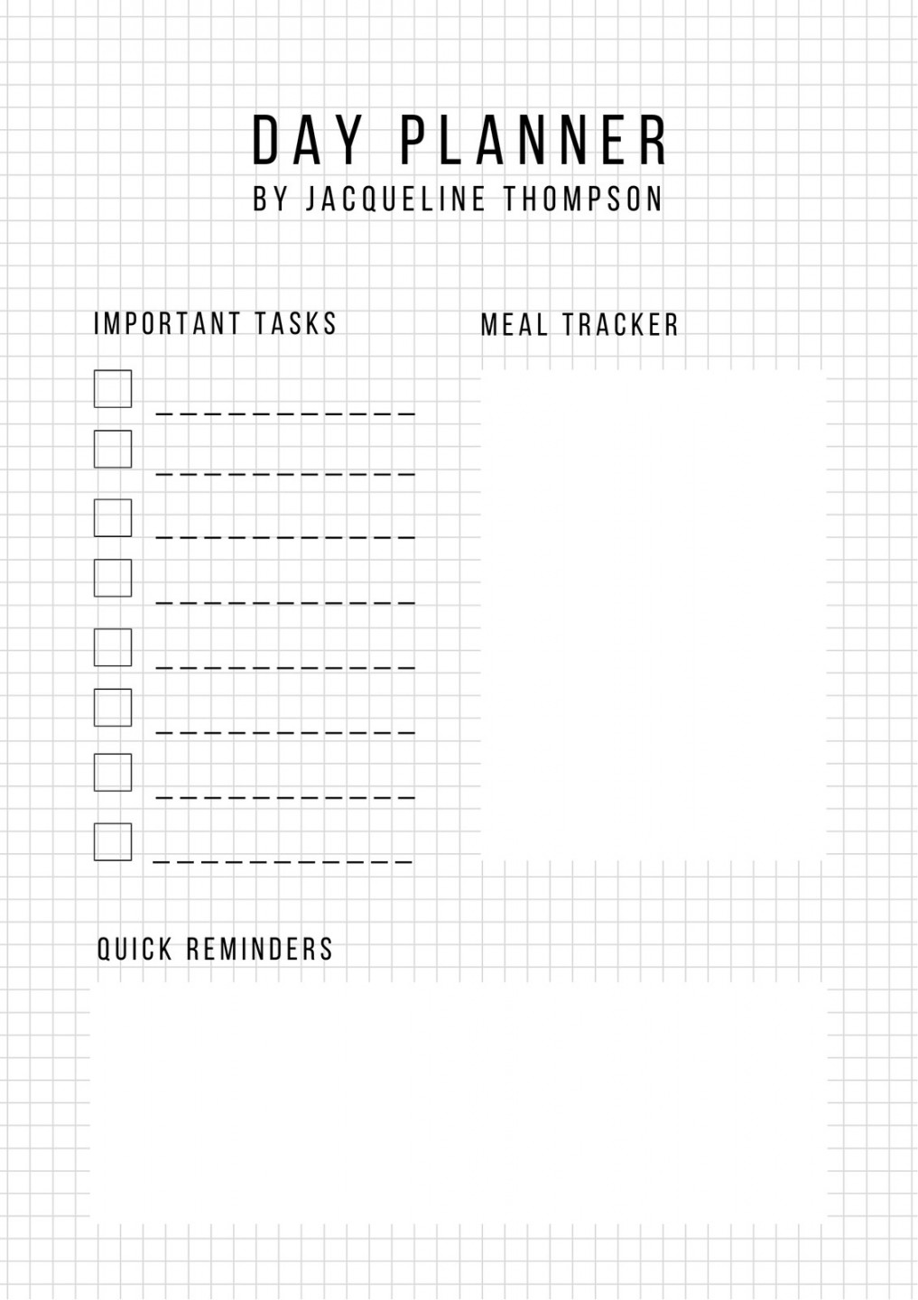 Minimalist Grid General Daily Planner - Templates by Canva