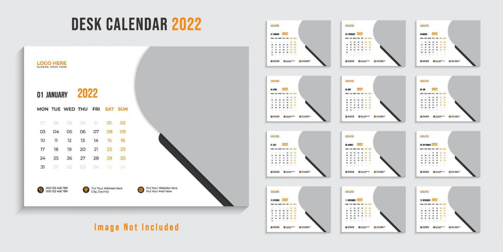 Modern  desk calendar design template Pro Vector