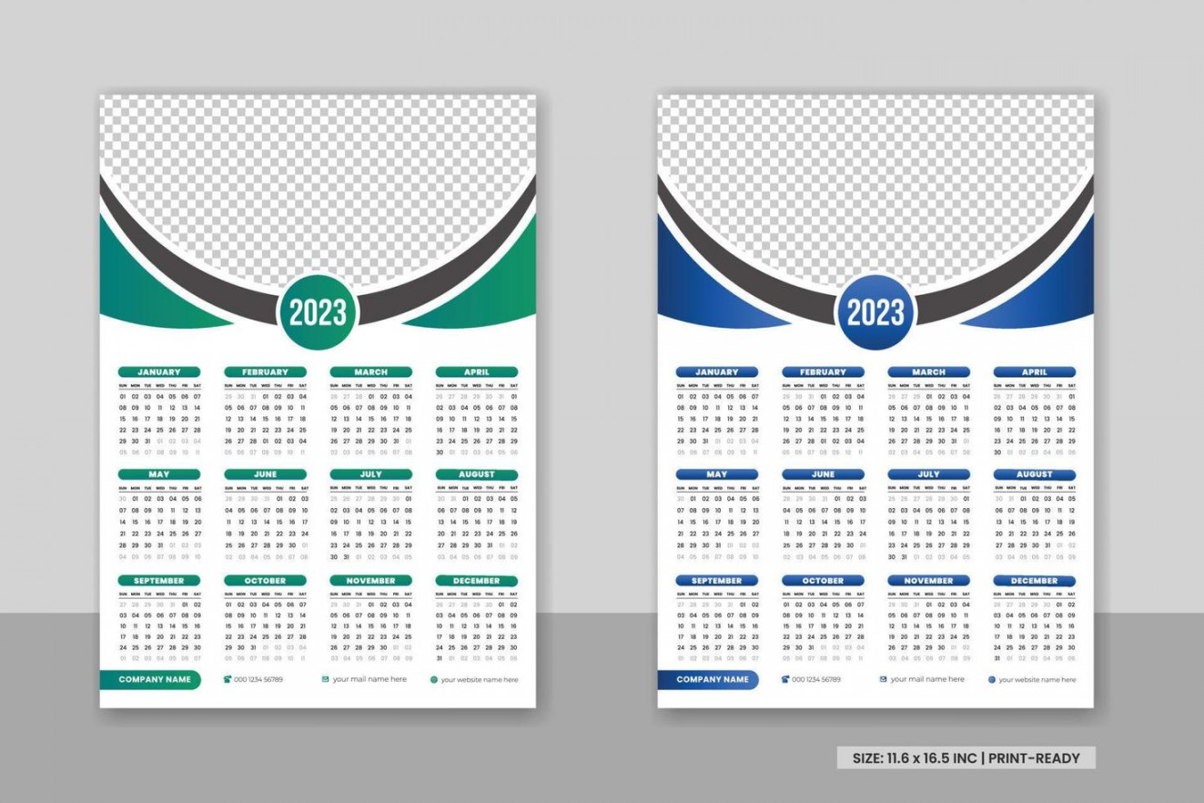 Modern wall calendar  print template design and Colorful