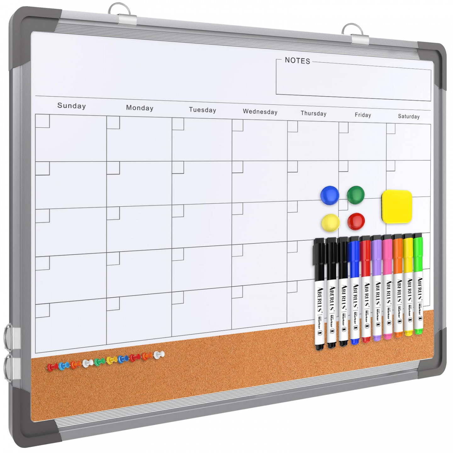 Monthly Calendar Whiteboard Dry Erase Cork Board Combination for Wall,  "x" Magnetic Dry Erase BoSee more Monthly Calendar Whiteboard Dry  Erase