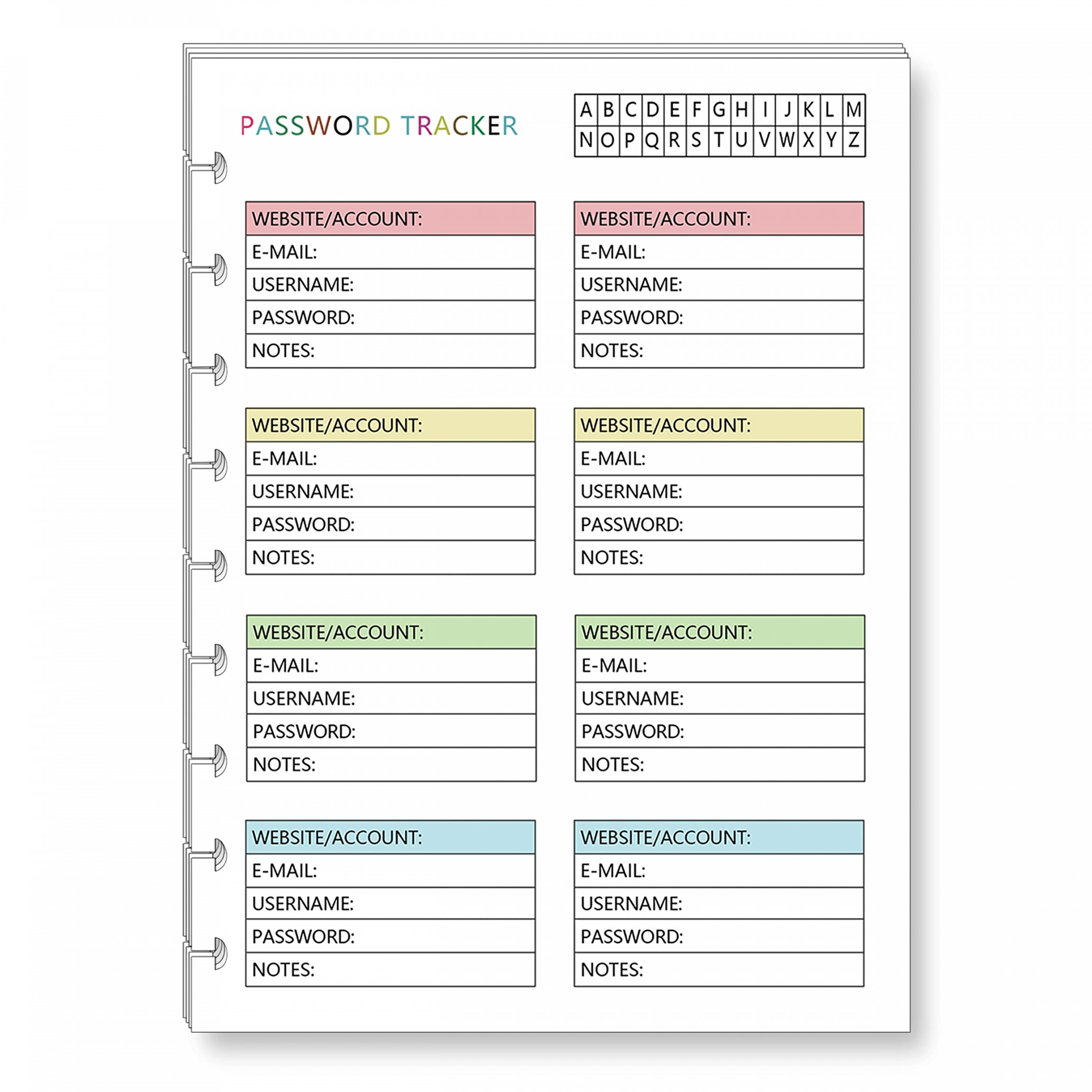 New Happy Planner Insert for -Disc Classic Happy Planner, Color Password  Tracker, Happy Planner AccSee more New Happy Planner Insert for -Disc