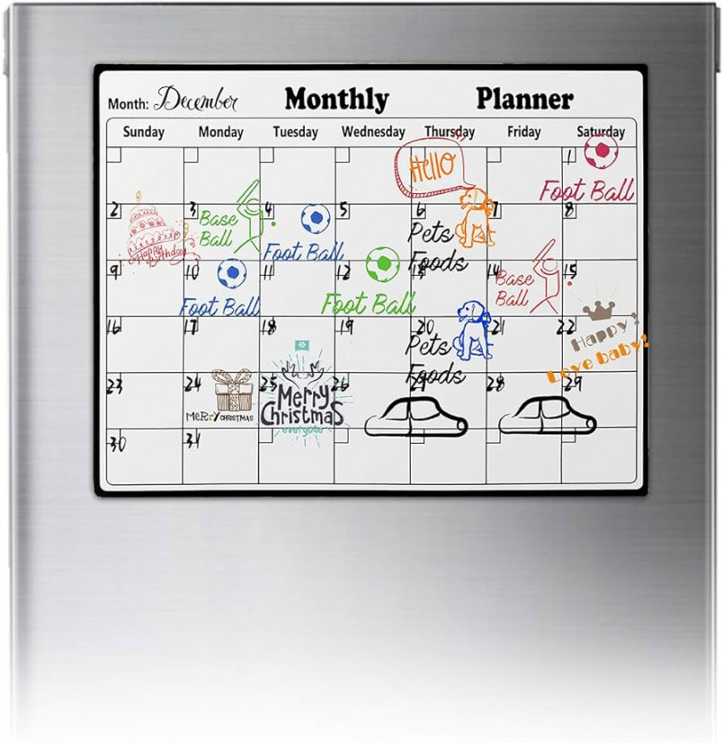 Owlike Dry Erase Monthly Calendar Large Magnetic Calendar, inch x inch  Undated Blank Yearly PlanSee more Owlike Dry Erase Monthly Calendar Large