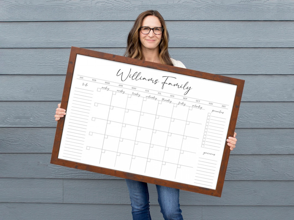 Personalized Dry Erase Wall Calendar With Custom to Do List and Notes  Organization Sections Large Whiteboard Calendar - Etsy