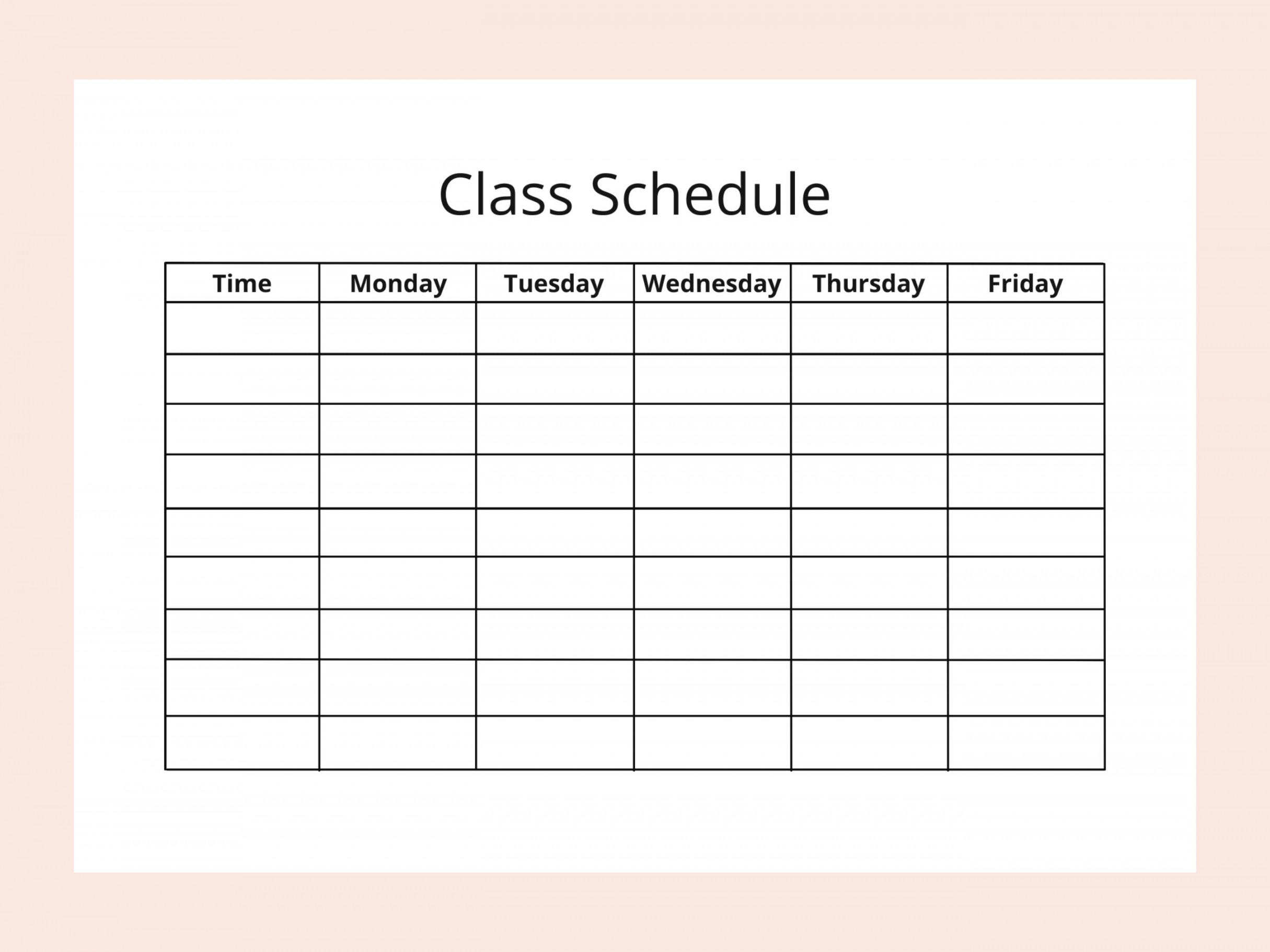 Printable Class Schedule Planner  Instant Download  Minimalist  Weekly  Schedule  A