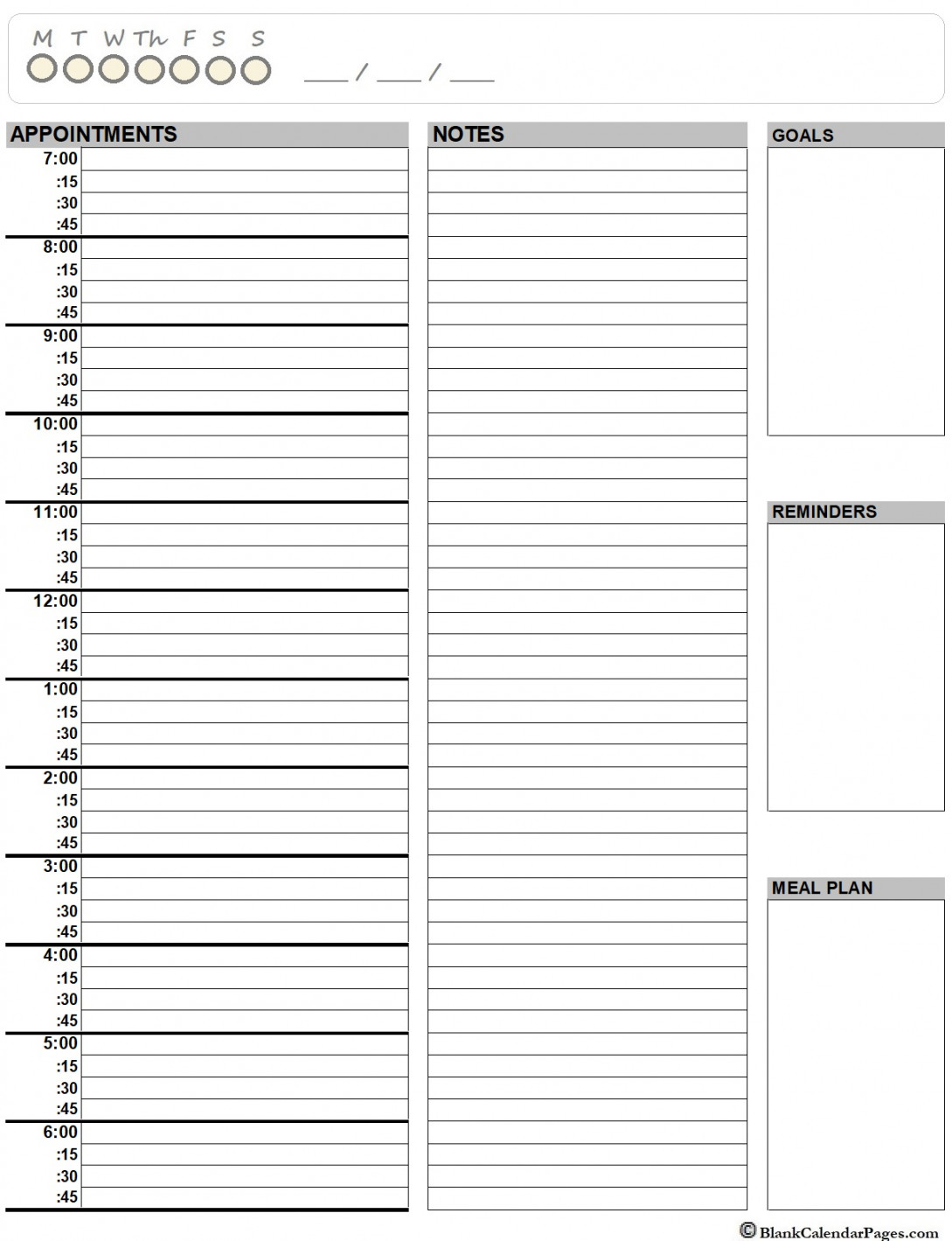 printable daily planner  planner templates