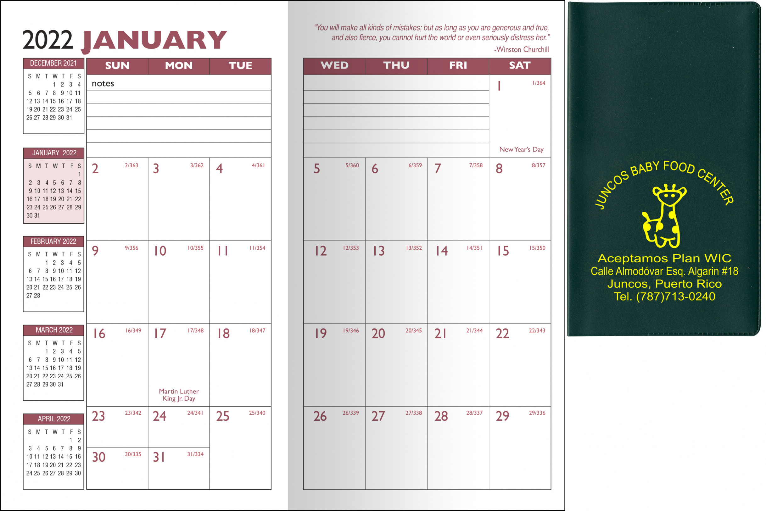 Promotional  Month Vinyl Pocket Planner With Time Zone Chart