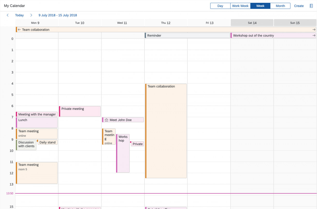 Single Planning Calendar  SAP Fiori for Web Design Guidelines