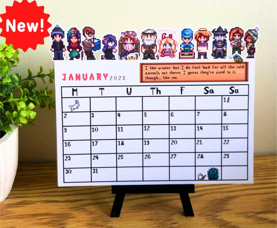 Stardew Valley Calendar Sticker Planner and Easel - Etsy