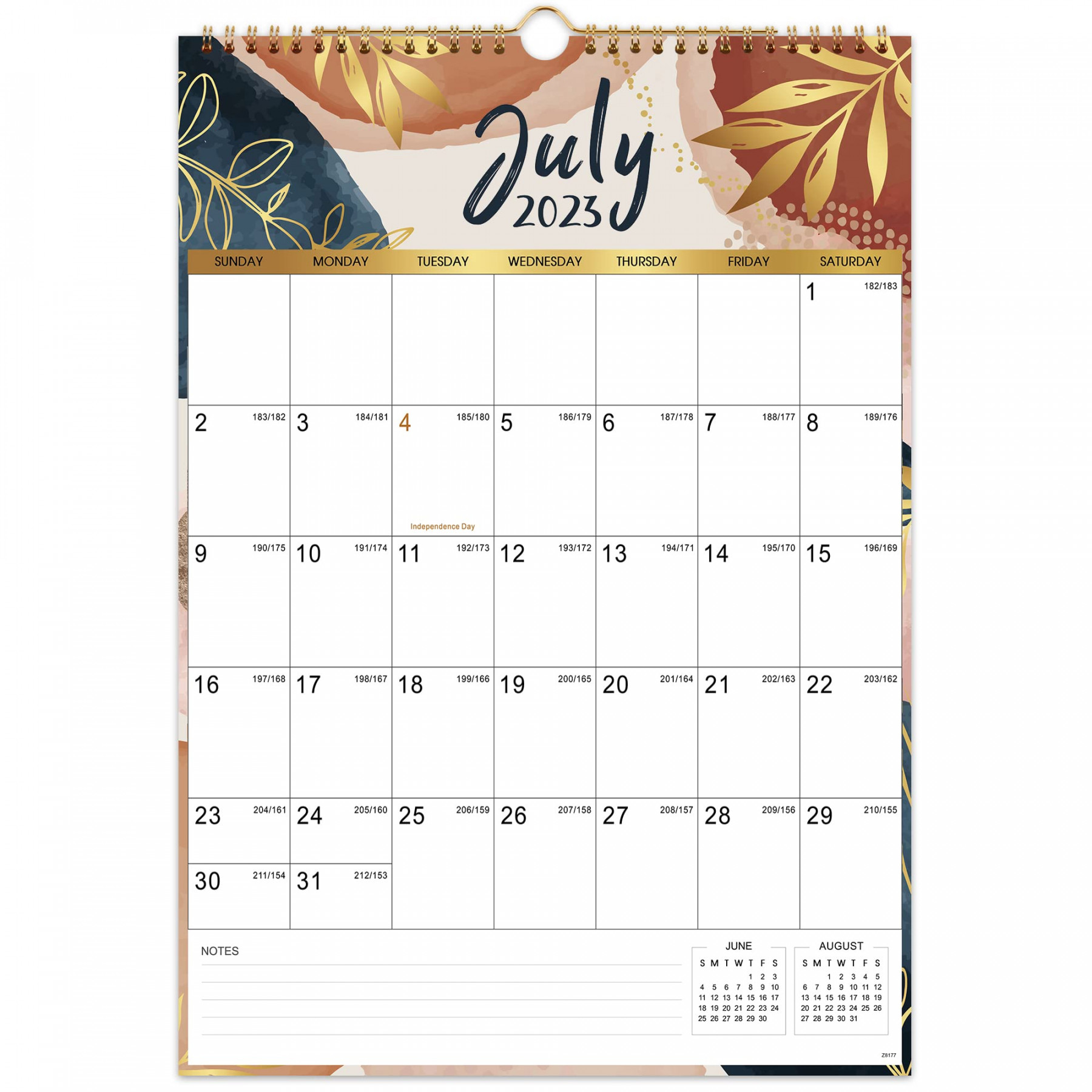 Undated Daily Planner - A Undated Planner Calendar - -  Monthly  Wall Calendar -, " x 1", Jul.  - Dec