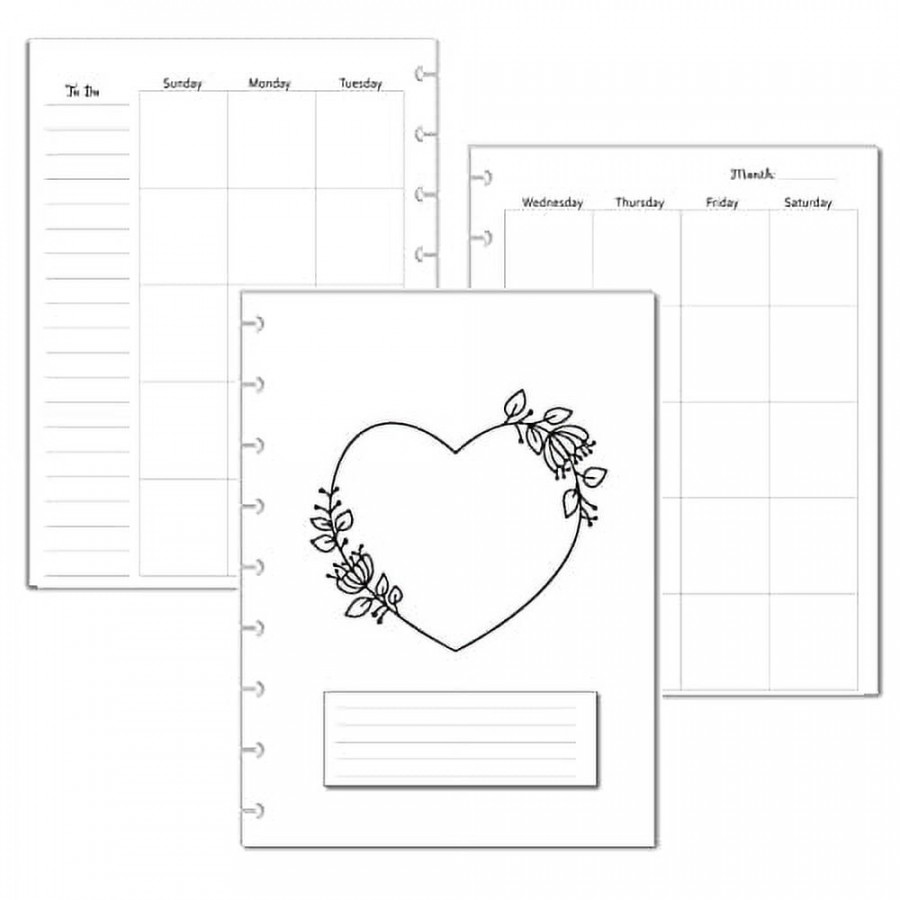 Undated Monthly Calendar Refills for  Disc Happy Planners (Love)