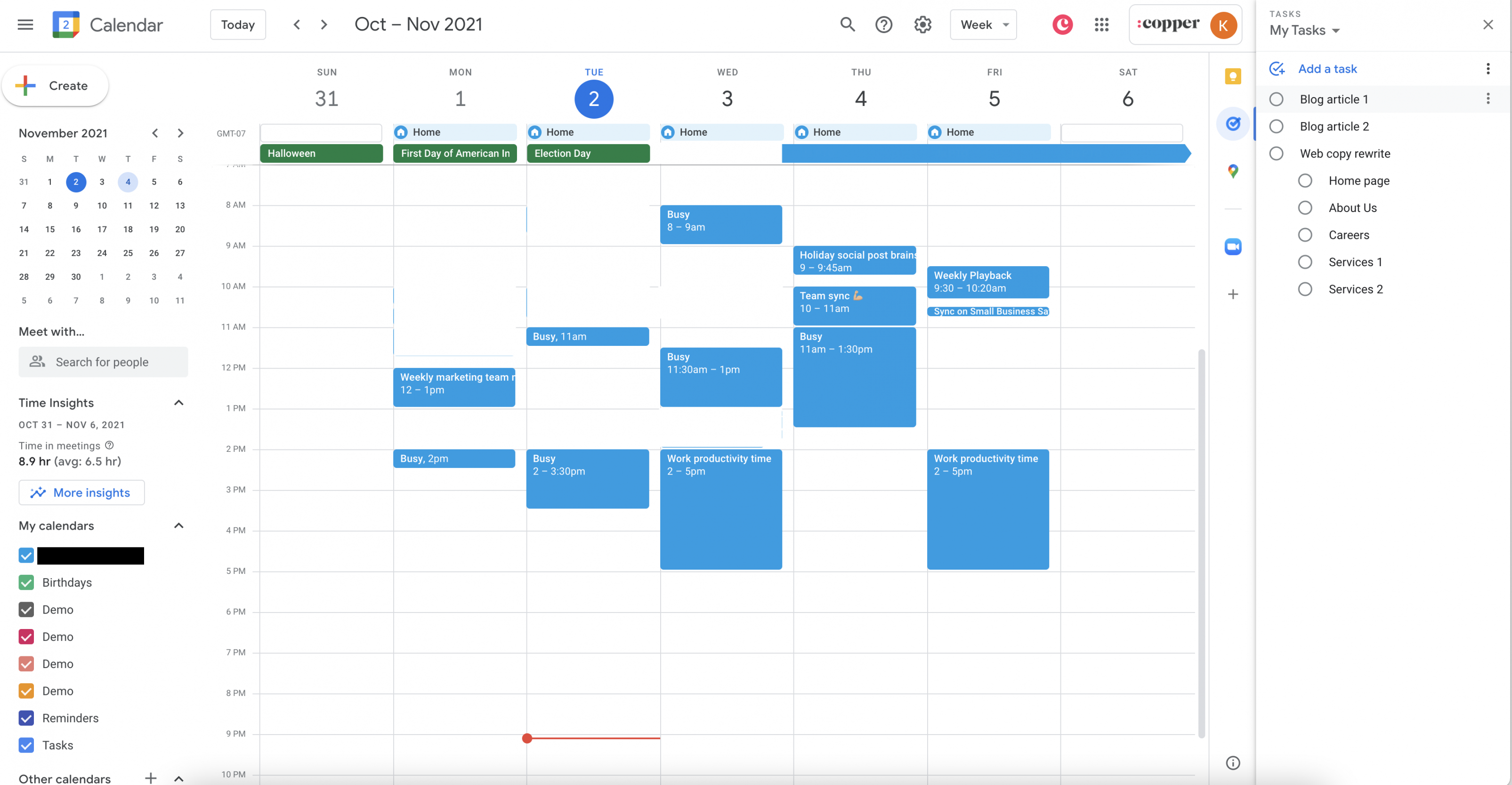 Using Google Calendar as a planner at work  Copper CRM