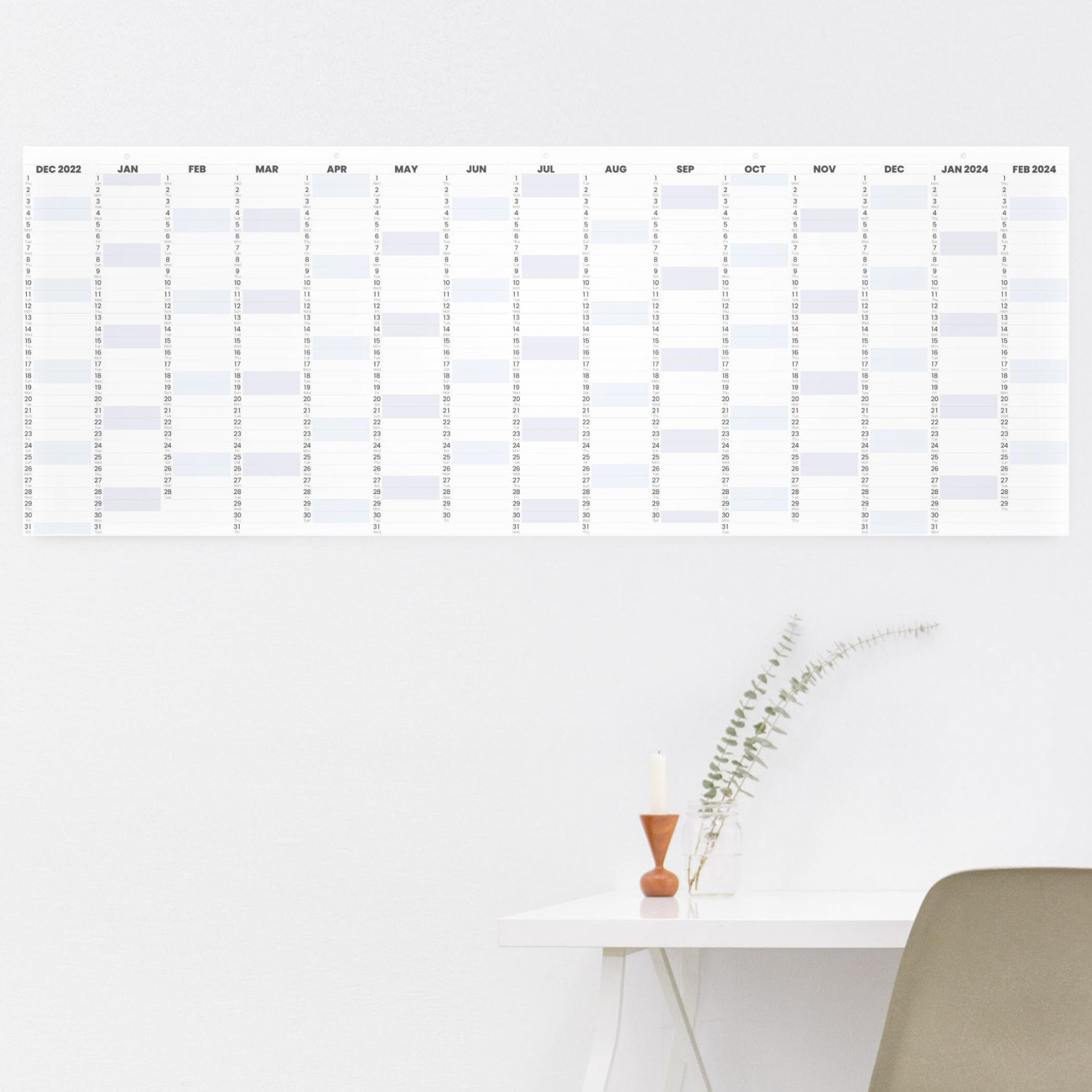 Wall Calendar  Month Planner to February  - Etsy