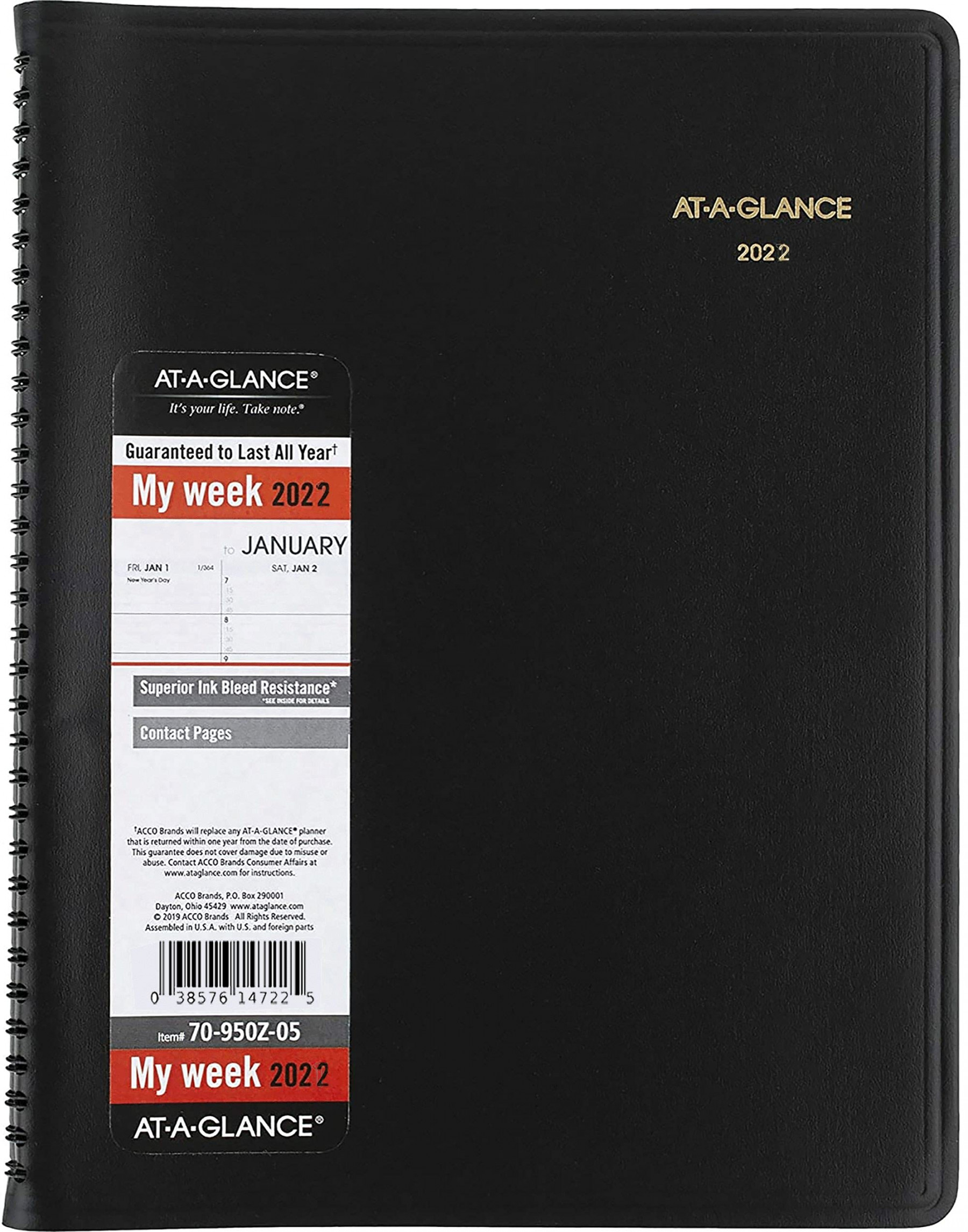 Weekly Planner & Appointment Book By At A Glance - Large  /" X "  - Black - Professional SpSee more  Weekly Planner & Appointment Book