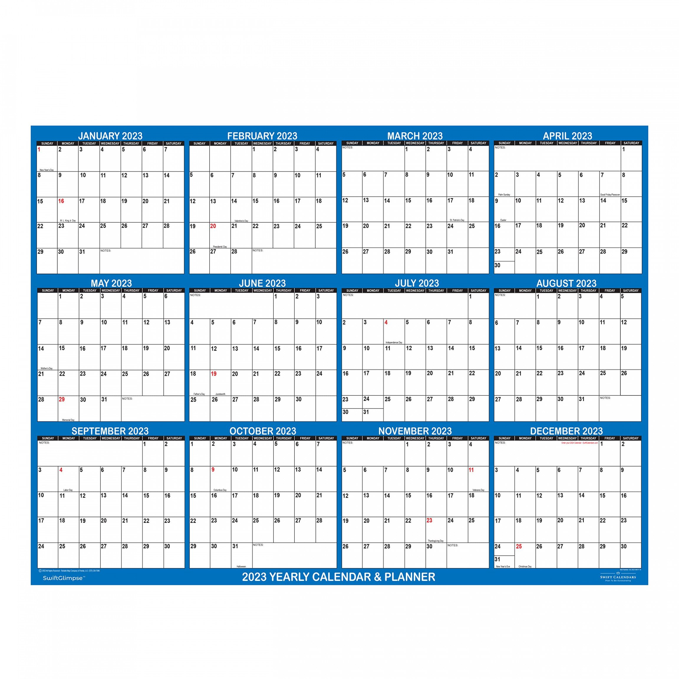 " x " SwiftGlimpse  Wall Calendar Erasable HUGE Jumbo Wet & Dry  Erase Laminated  Month AnnSee more " x " SwiftGlimpse  Wall