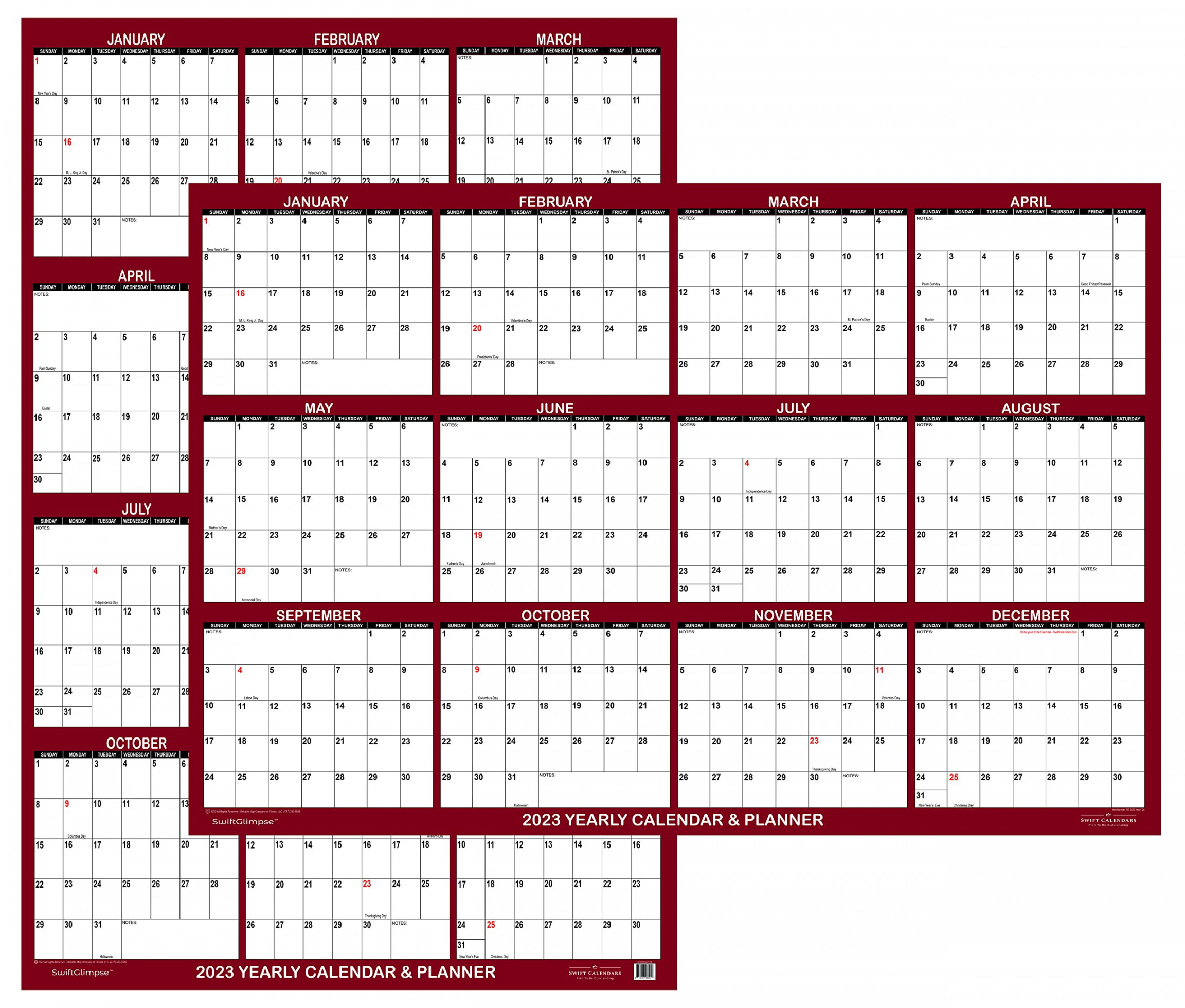 " x " SwiftGlimpse  Wall Calendar Erasable Jumbo XL Wet & Dry Erase  Laminated  Month AnnuaSee more " x " SwiftGlimpse  Wall