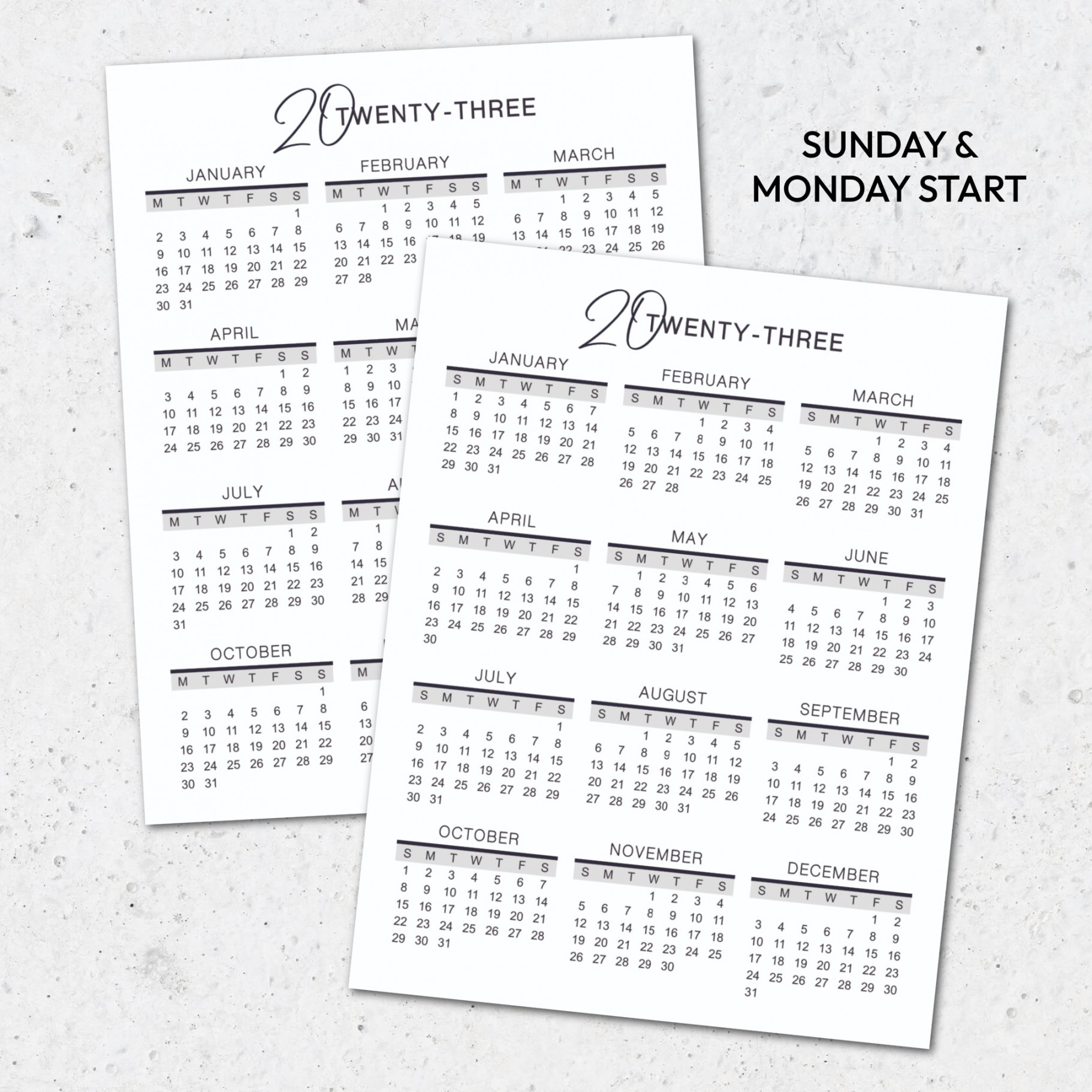 Year-At-A-Glance Free Printable — Krafty Planner