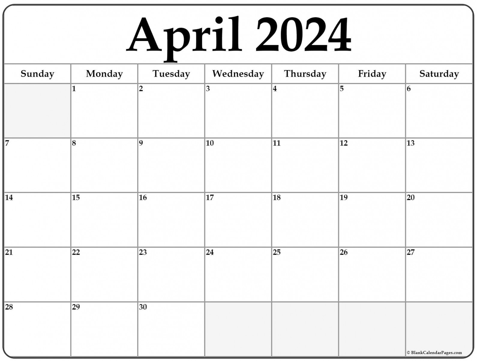 April  calendar  free printable calendar