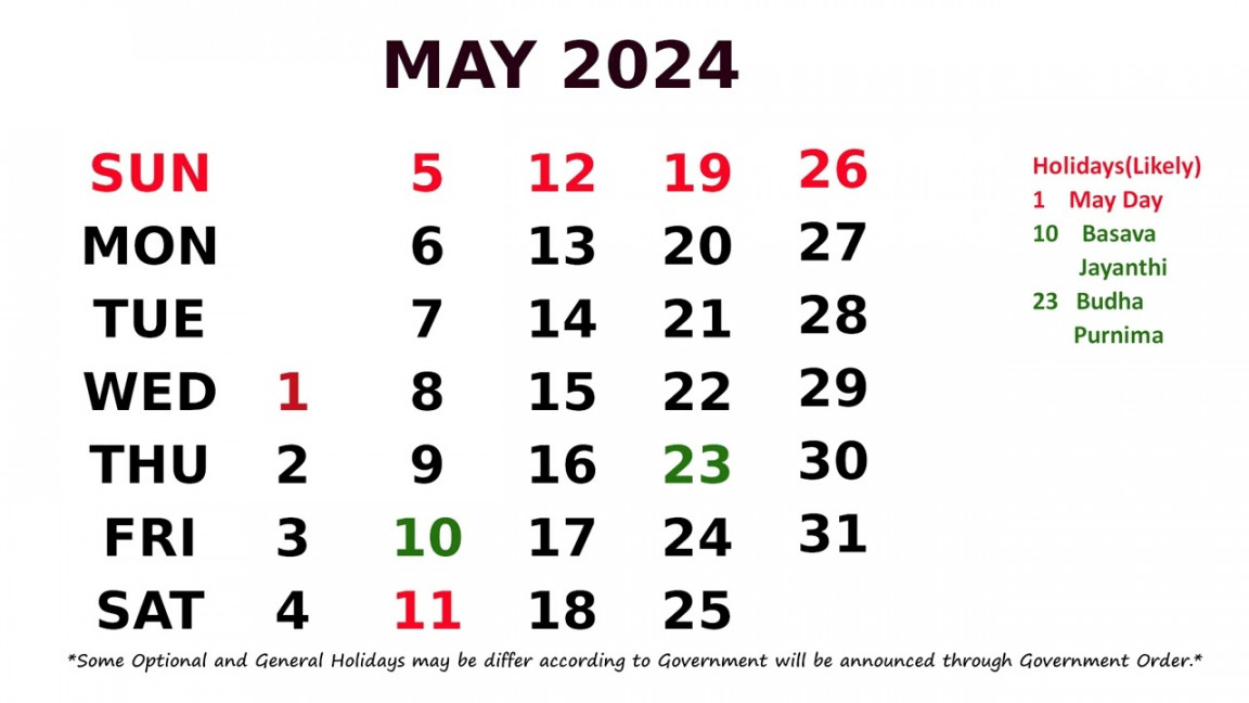 Calendar May