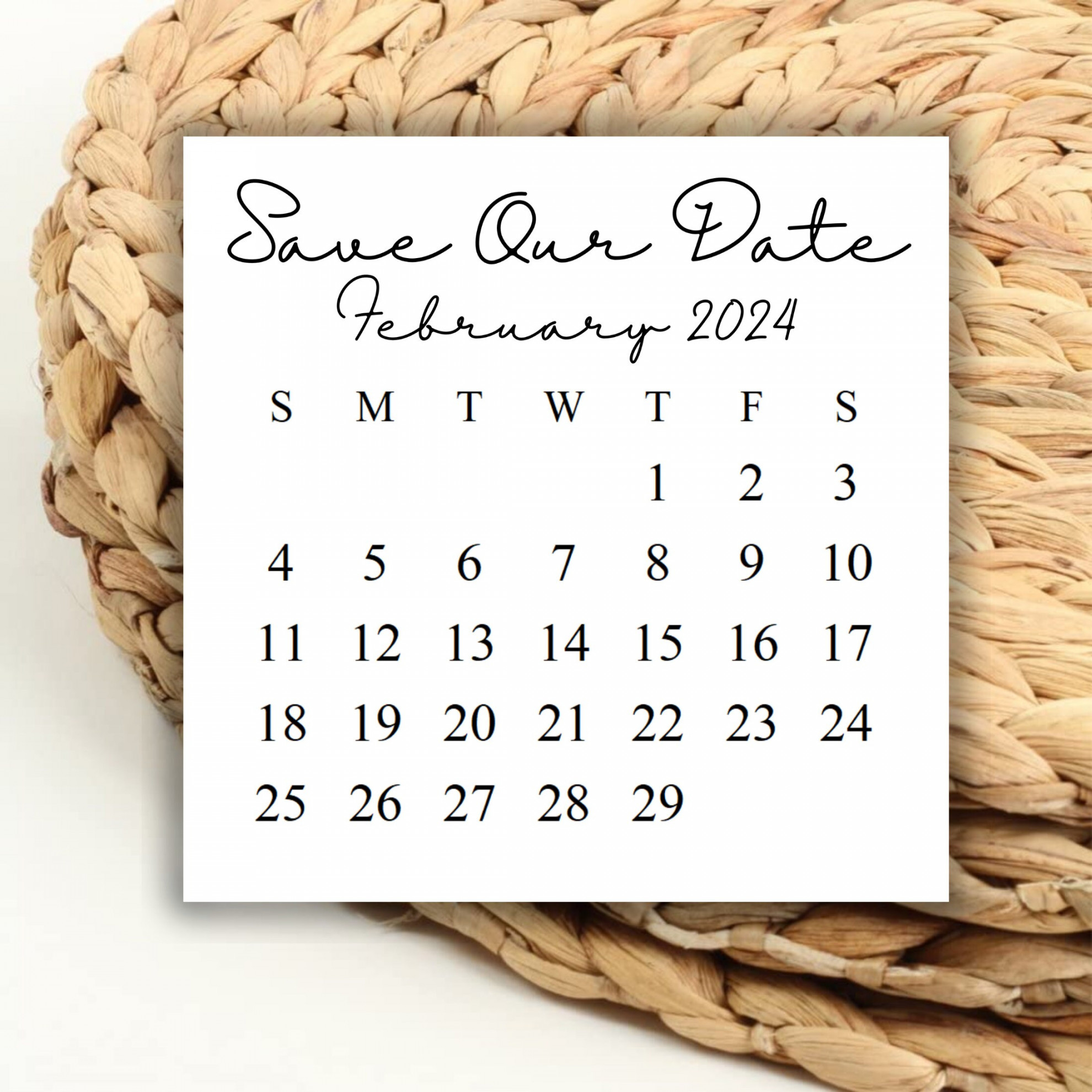 DIGITAL  February Square Calendar Printable Digital - Etsy