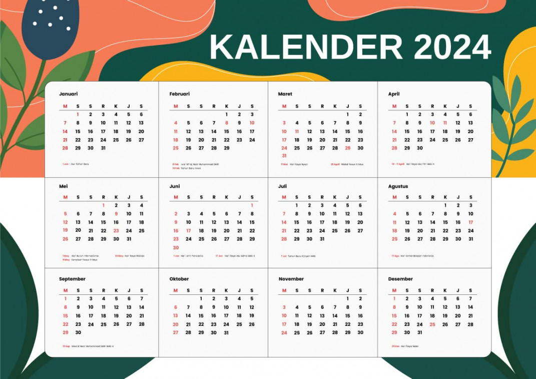 Download Kalender  Cdr atau Pdf - Mahada.co