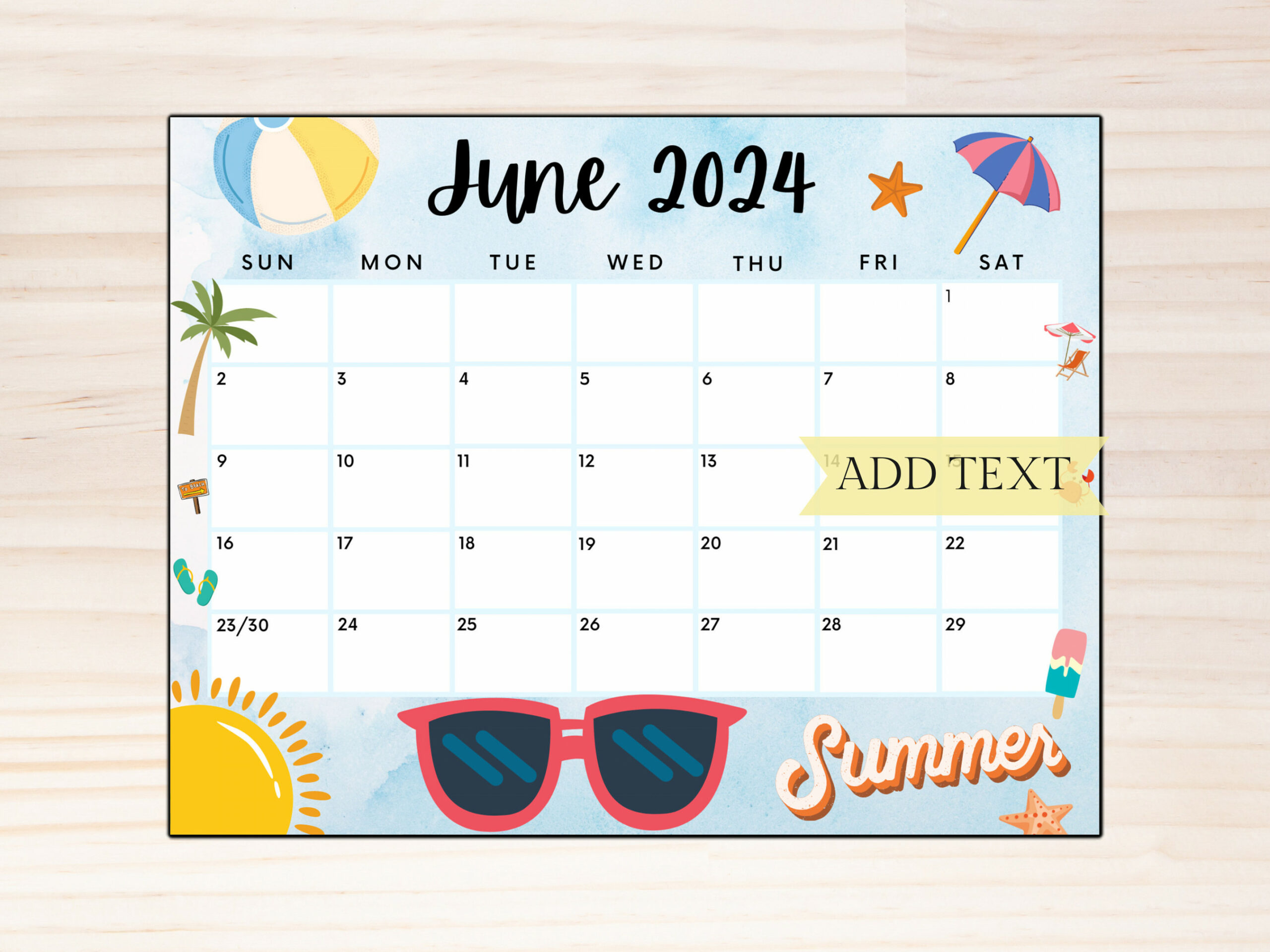EDITABLE June  Wall Calendar Printable Classroom - Etsy Hong Kong