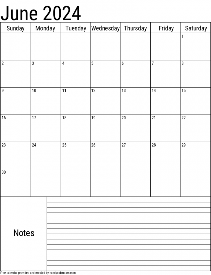 June Calendars - Handy Calendars
