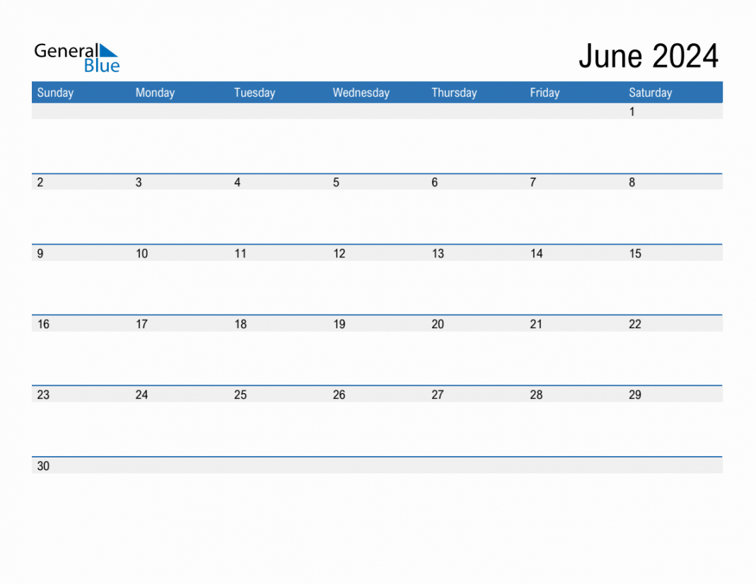 June  Calendars (PDF Word Excel)