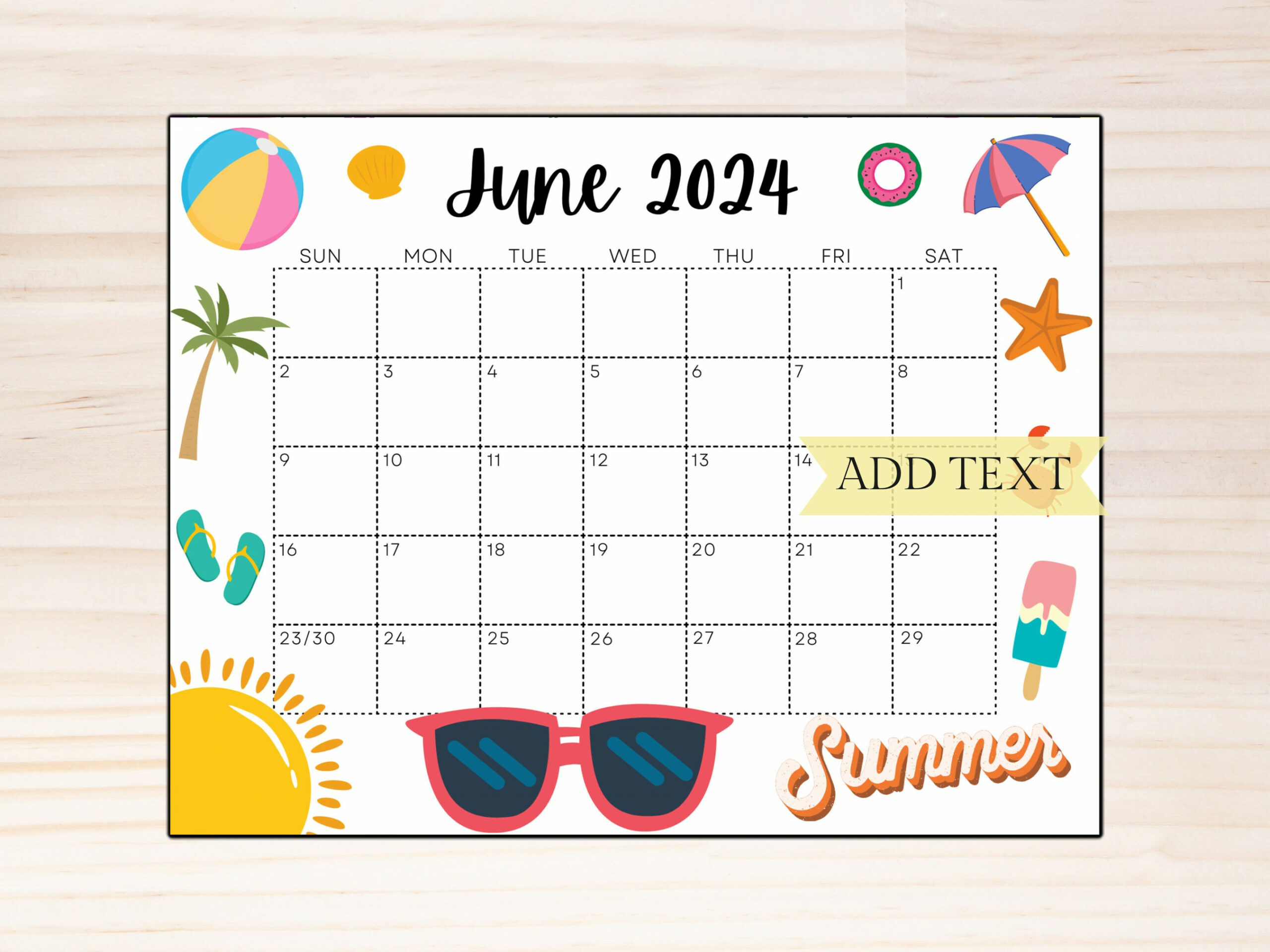 June  Editable Wall Calendar Printable Classroom - Etsy