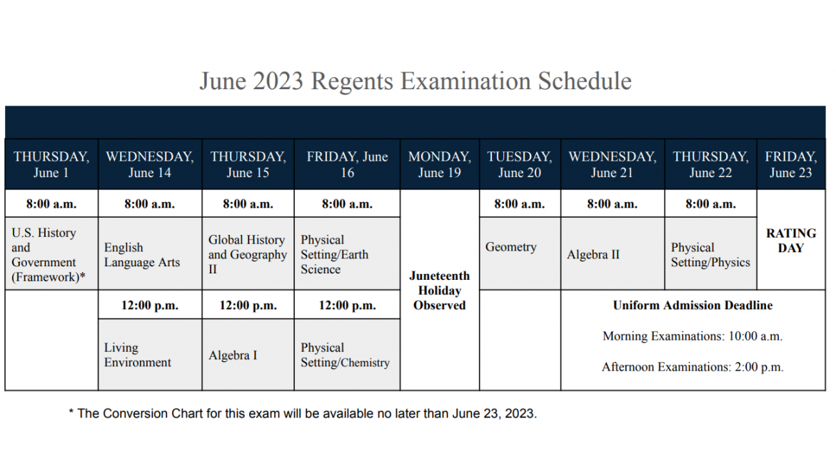 June Regents Exam Schedule and Bus Information  Baldwinsville