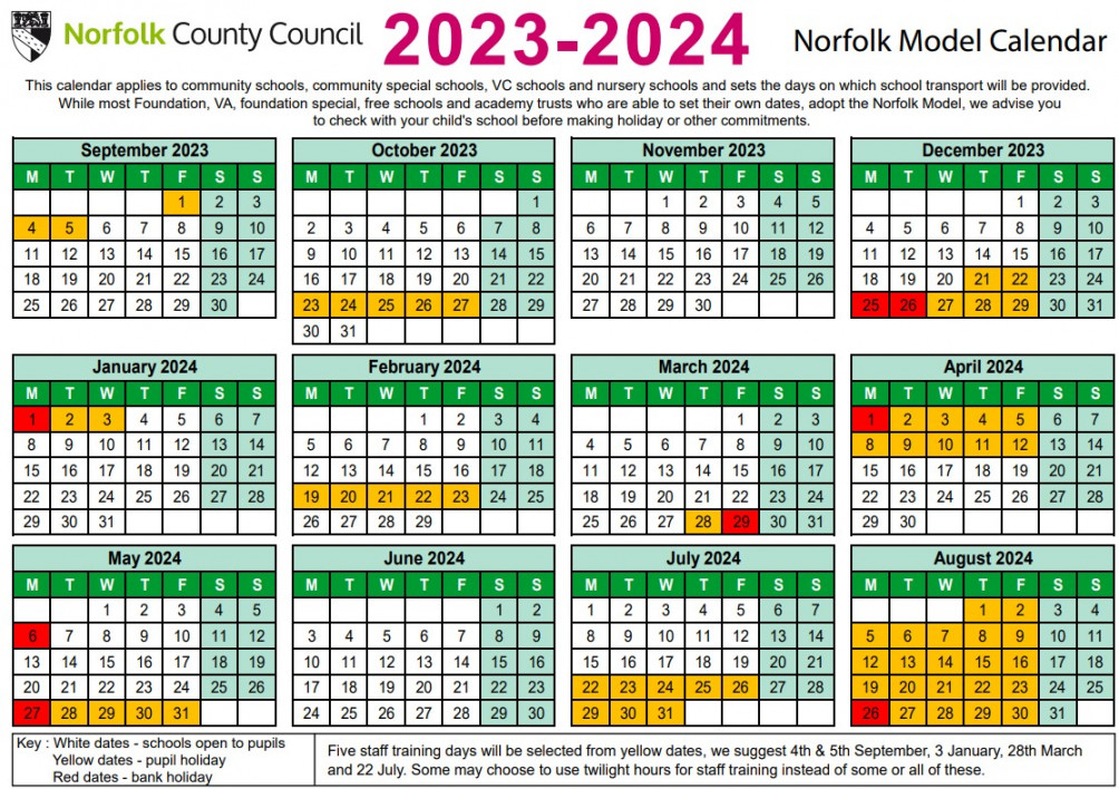 Lakenham Primary School and Nursery - Term Dates