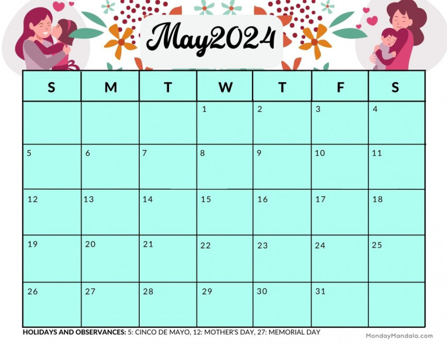 May  Calendars ( Free PDF Printables)