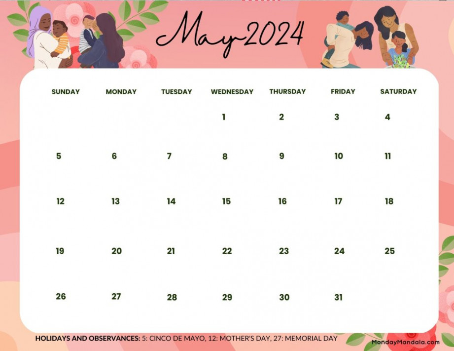 May  Calendars ( Free PDF Printables)